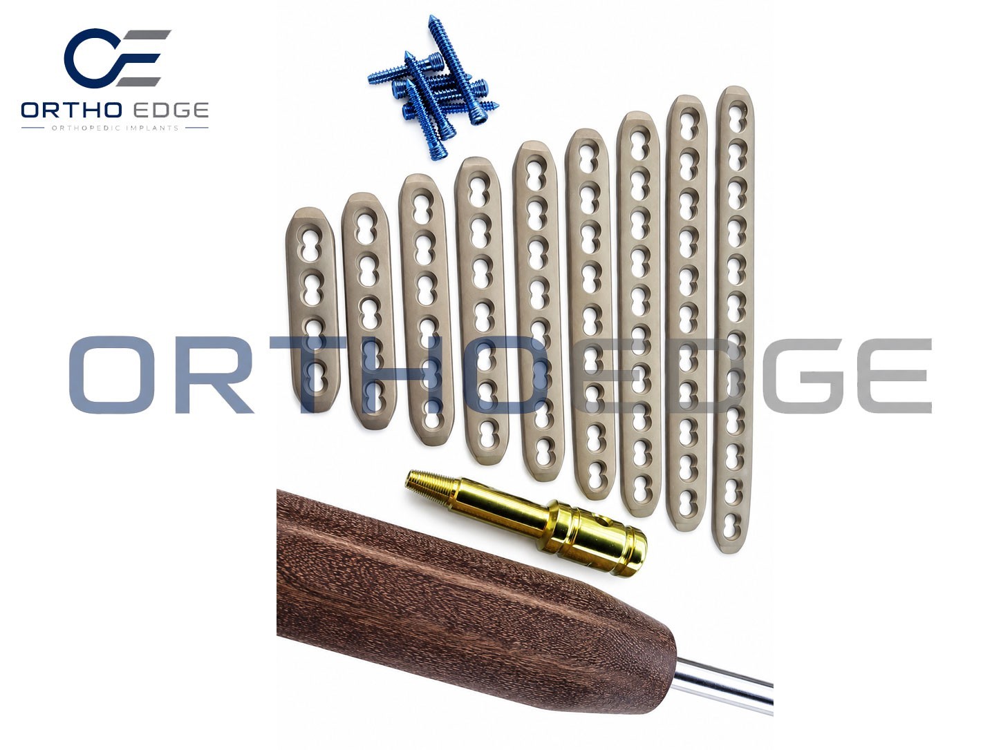 2.4mm Locking Straight Plates 4 to 12 Holes & 2.4mm LCP Screws(66 Pcs Titanium)