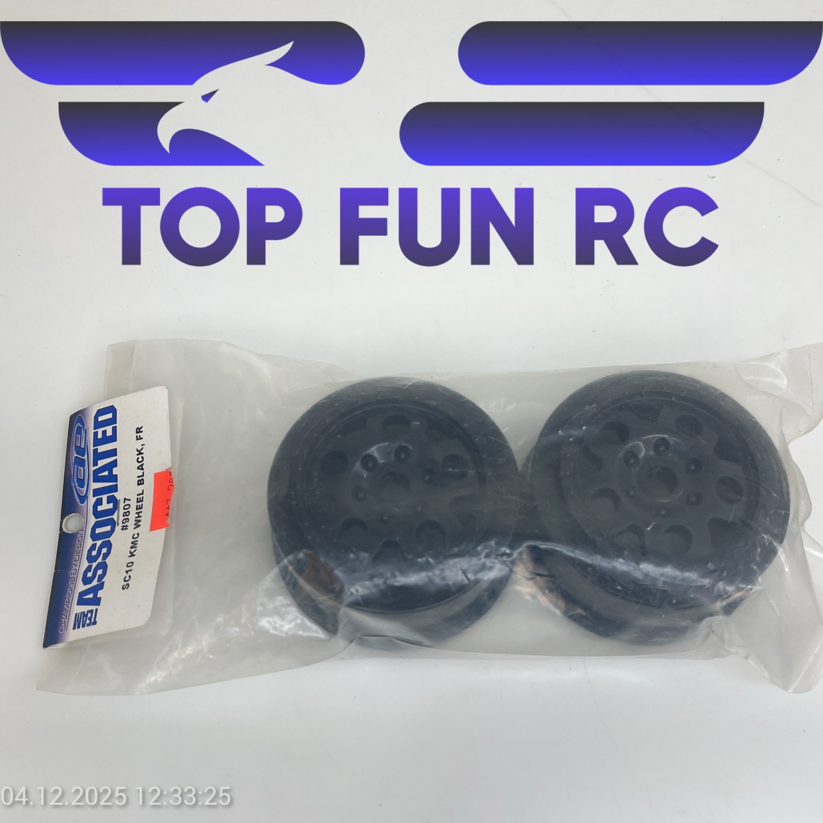 TEAM ASSOCIATED 9807 KMC WHEEL BLACK FRONT FOR SC10 1/10 SCALE SCT