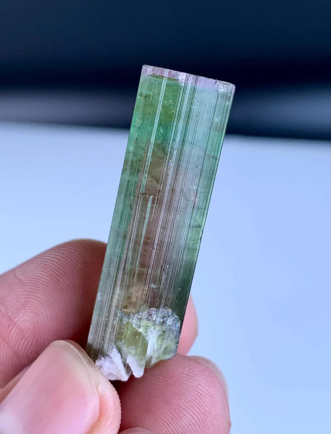 59.60 carat Watermelon Tourmaline Crystal, Natural Tricolor Tourmaline from AFG 59.60 carat Watermelon Tourmaline Crystal, Natural Tricolor Tourmaline from AFG