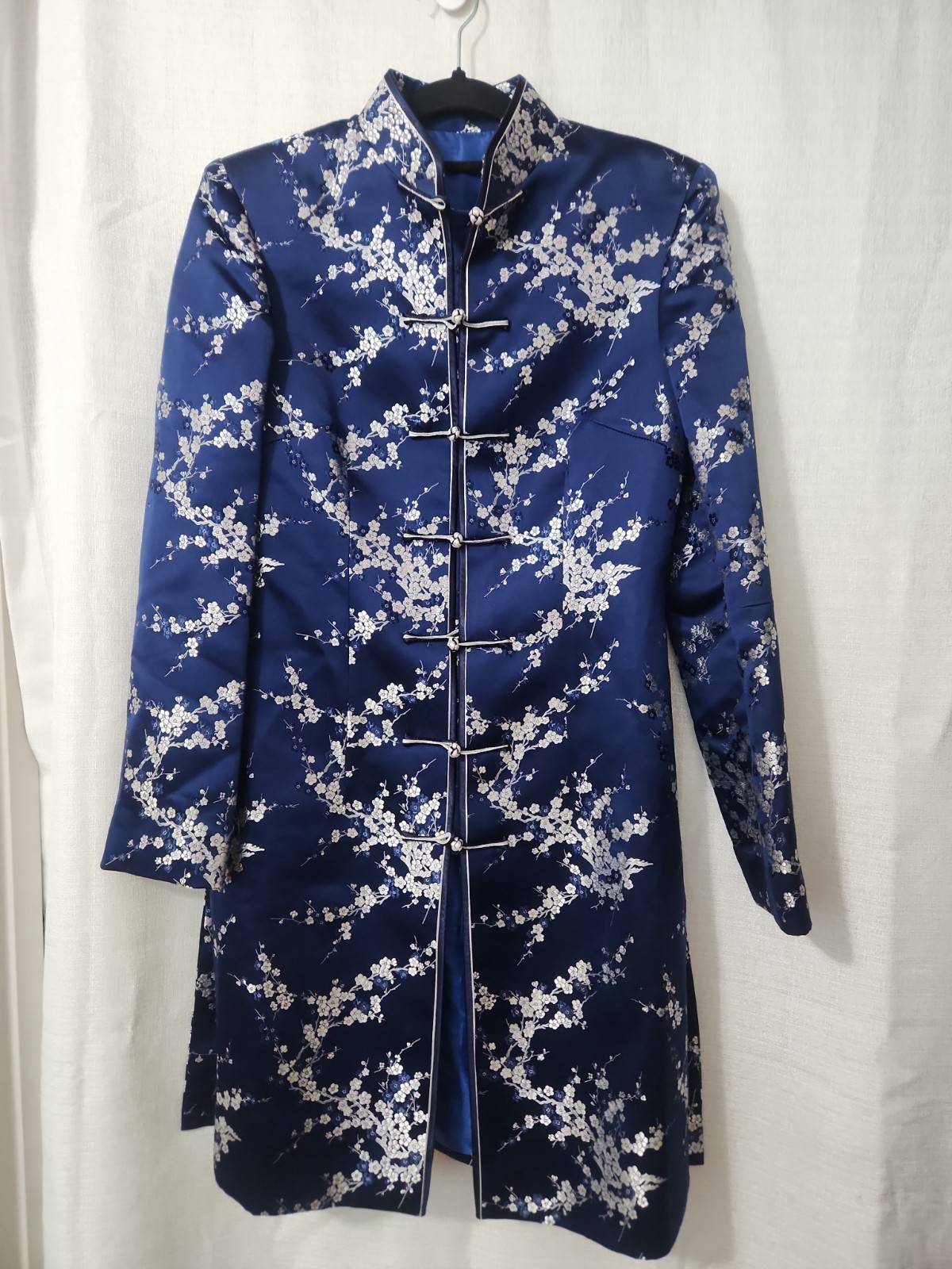 Silk Chinese Royal Blue Traditional Womens Tunic Embroider Vintage Jacket 32x36 Silk Chinese Royal Blue Traditional Womens Tunic Embroider Vintage Jacket 32x36