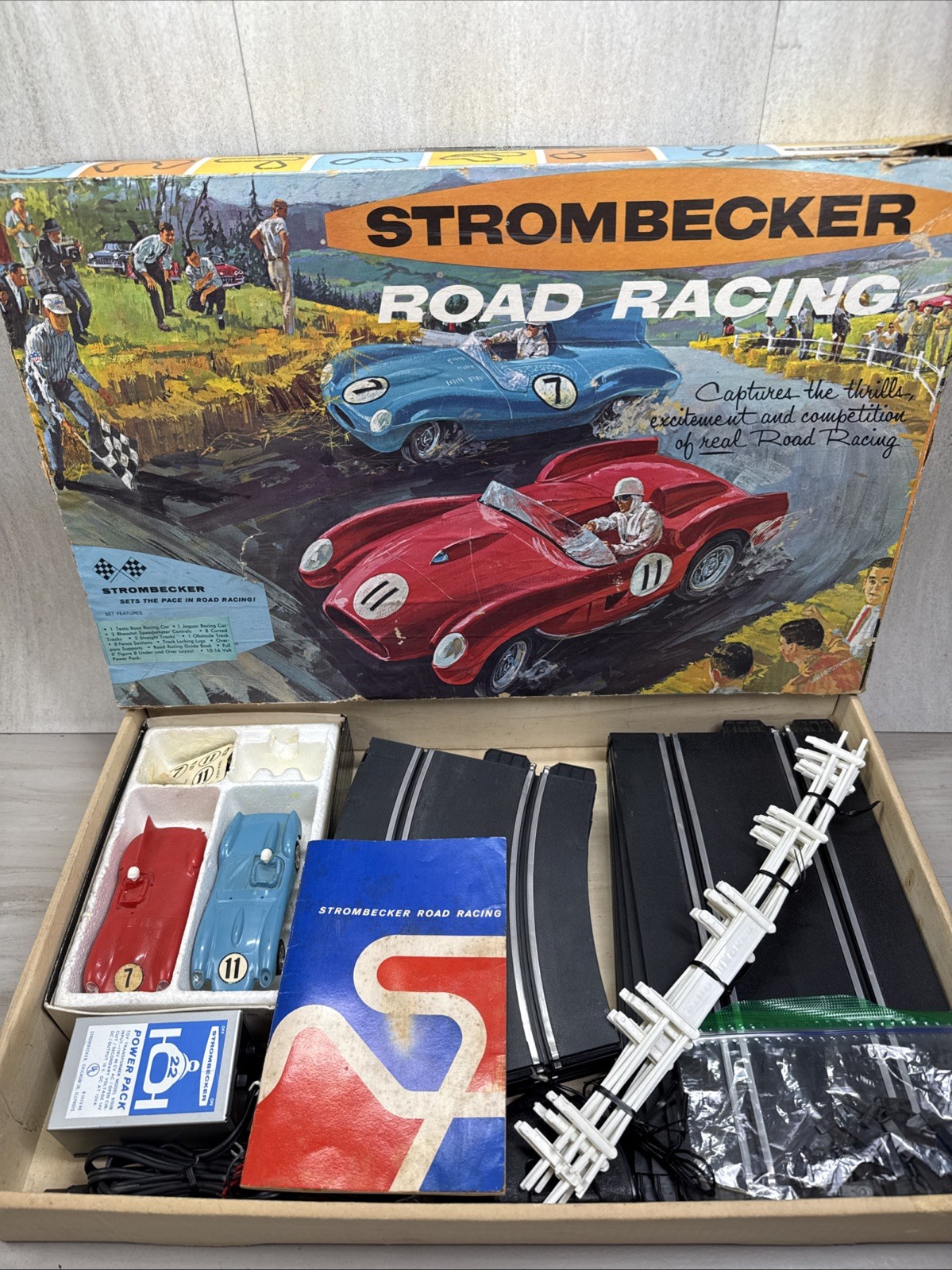 Vintage Strombecker Road Racing Slot Car Set Racer Model #9950 Untested