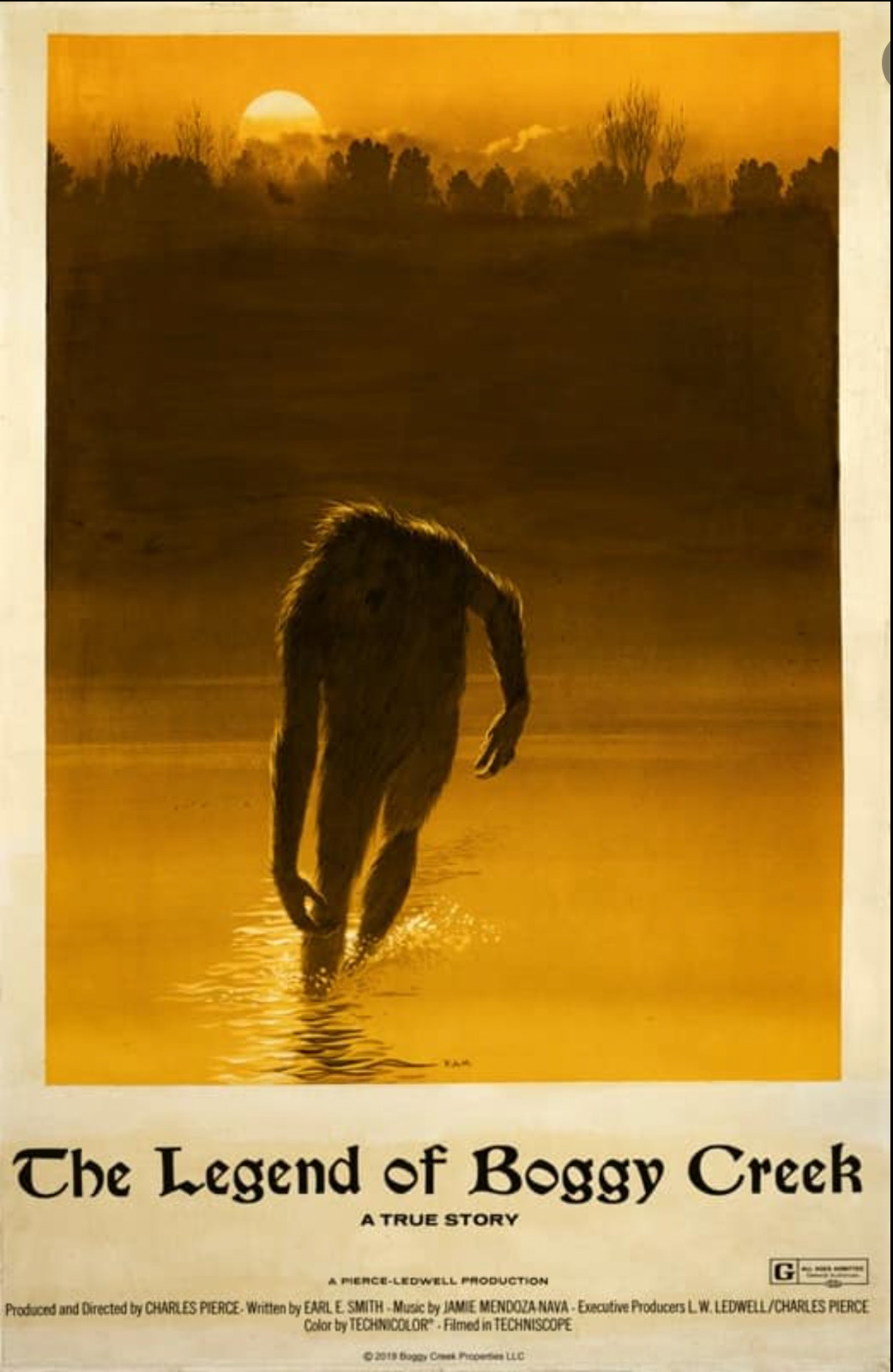 Charles B. Pierce\'s THE LEGEND OF BOGGY CREEK Movie Poster by Ralph McQuarrie