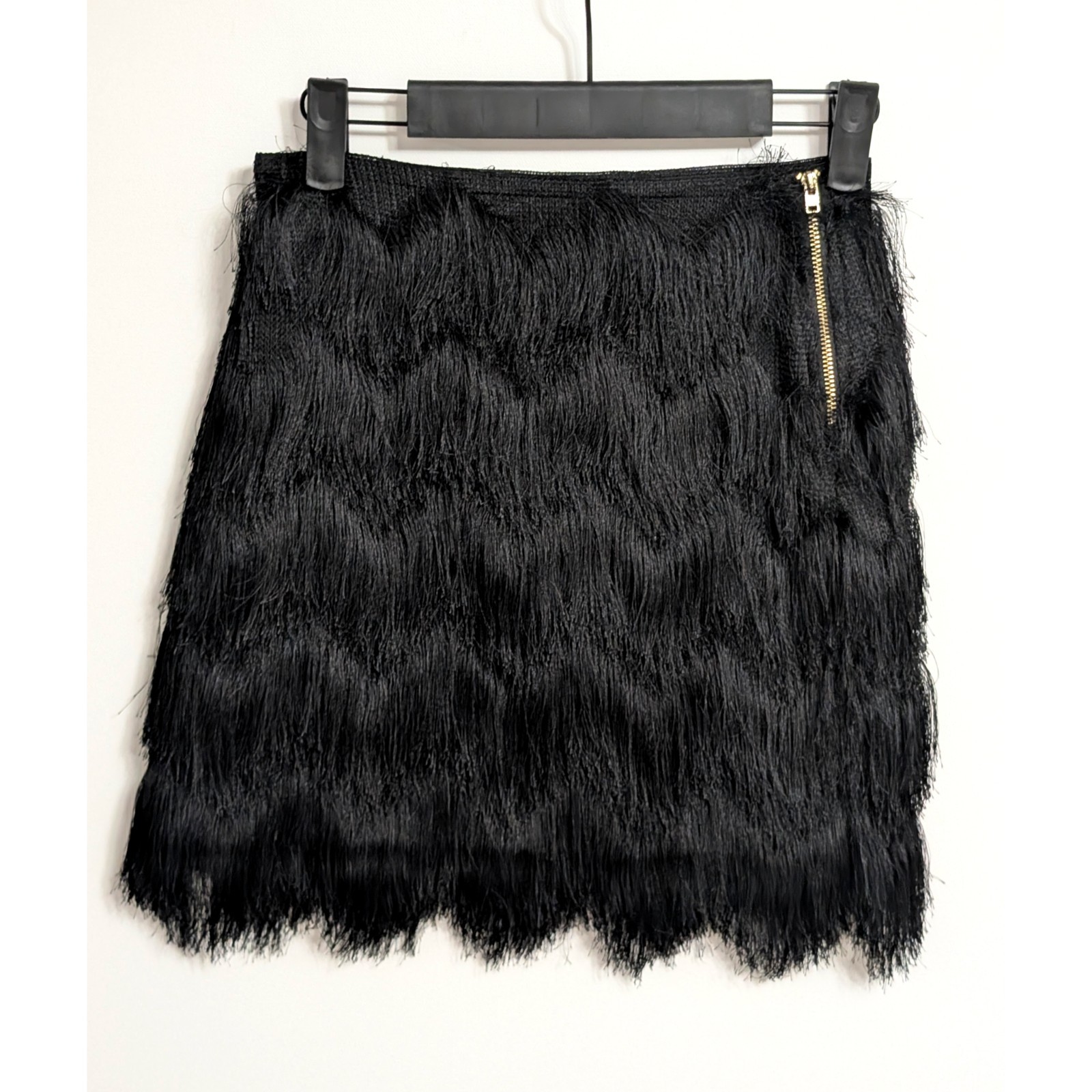H&M Black Mini Skirt with Fringe Women\'s Size XS