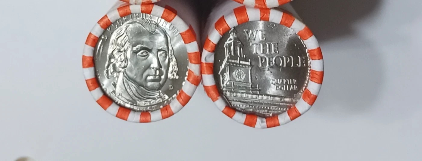 1 Roll each P & D U.S Constitution Quarters 2026 Denver Philadelphia HEADS/TAILS