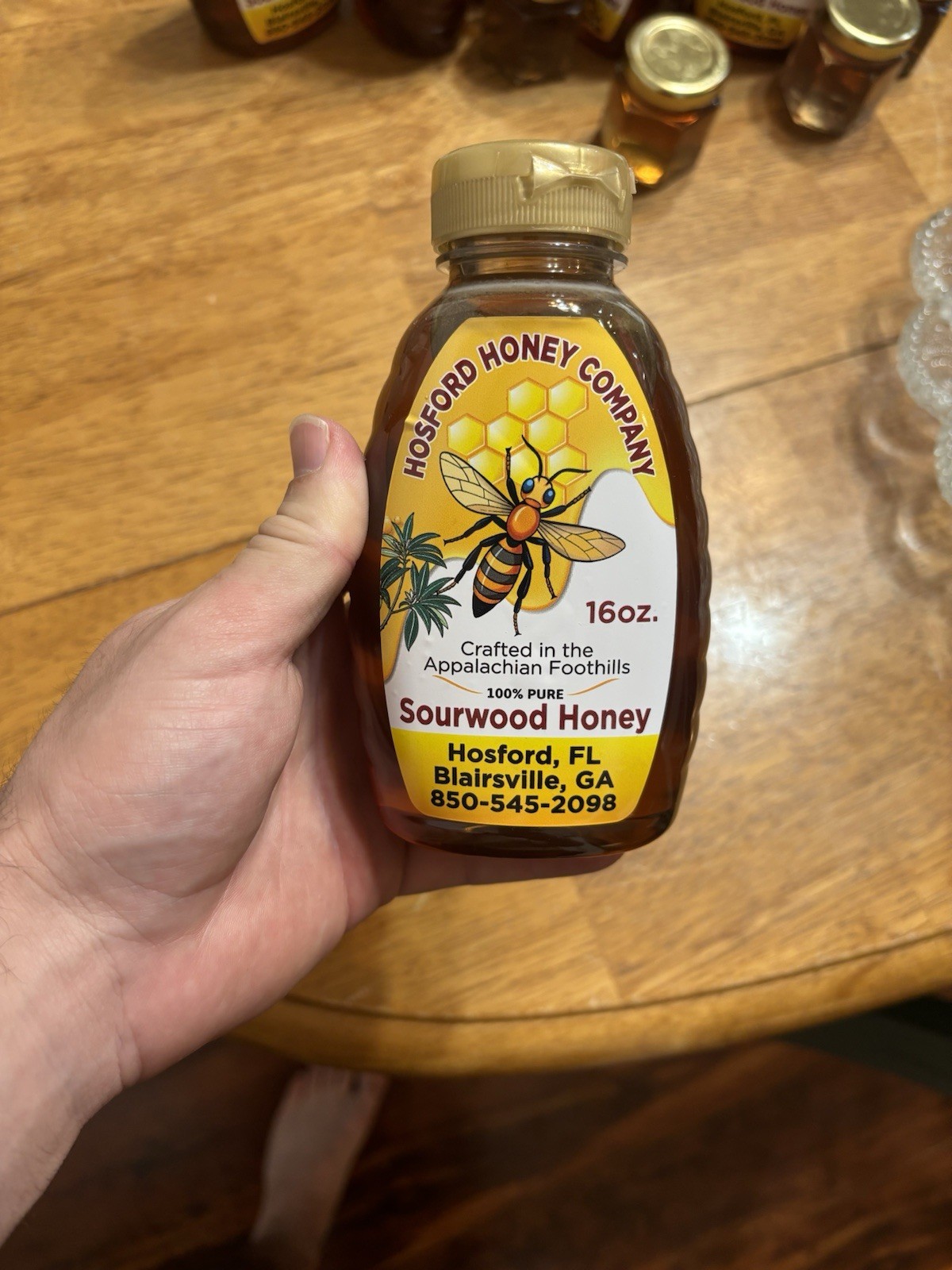 Hosford Honey Company Pure 100% Sourwood Honey 16 Oz Bottle