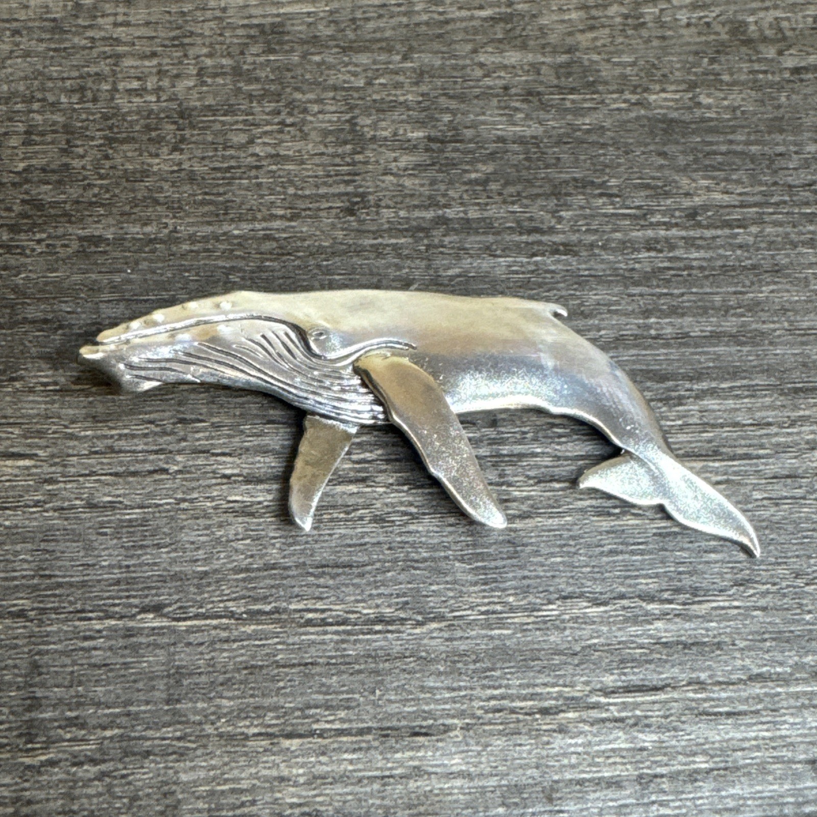 Vtg 1986 SA Artisan 2.5” Sterling Silver 925 Humpback Whale Ocean Brooch Pin