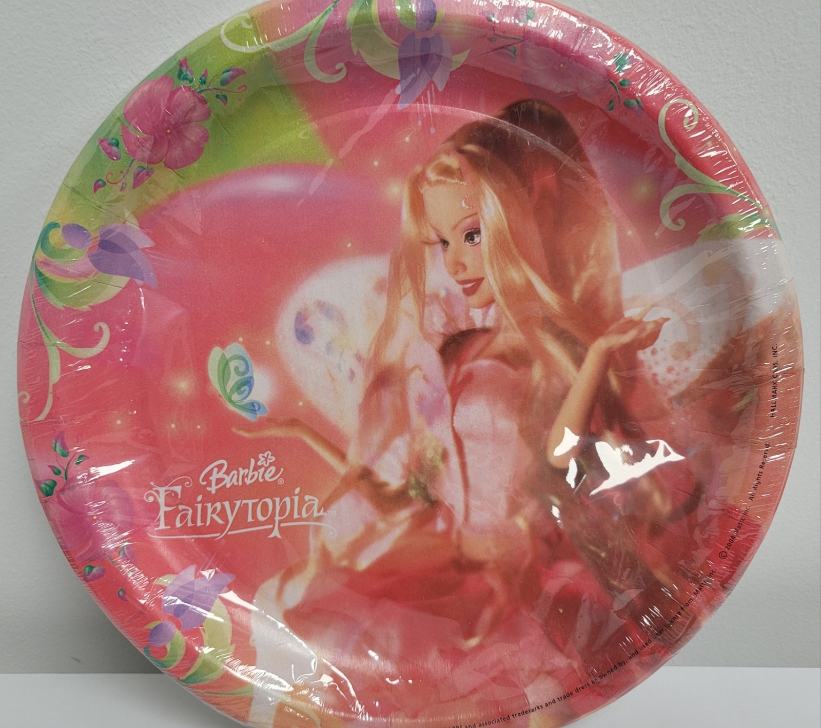 RARE Vintage 2004 Barbie Fairytopia Pink Disposable Plate RARE Vintage 2004 Barbie Fairytopia Pink Disposable Plate