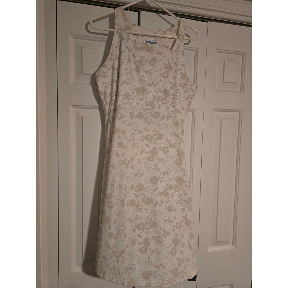 Columbia Womens Floral Racerback Active Dress Tan Cream Large Columbia Womens Floral Racerback Active Dress Tan Cream Large