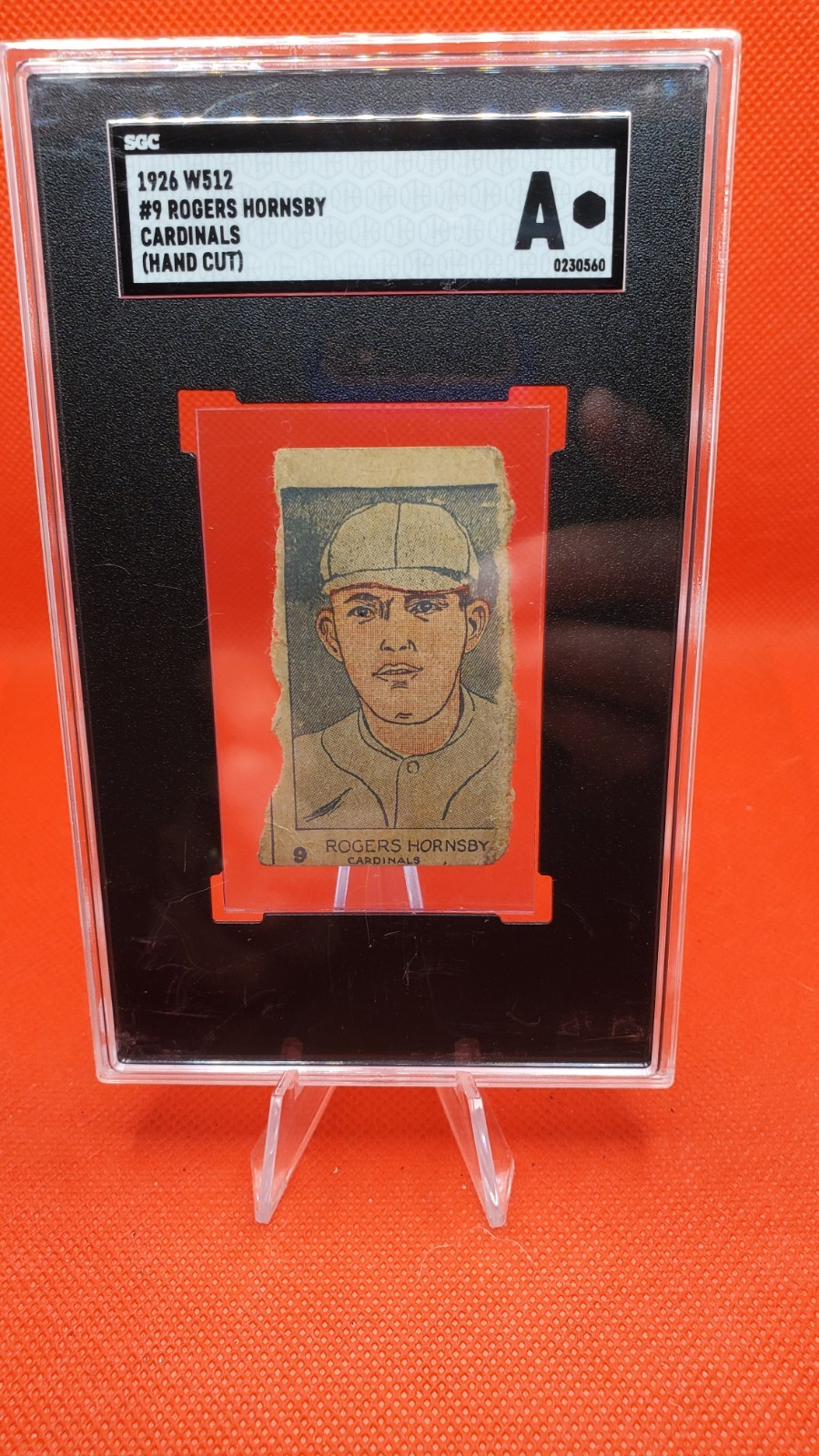  1926 W512 Rogers Hornsby Hand Cut Strip Card - Giants #9 - SGC Very Rare