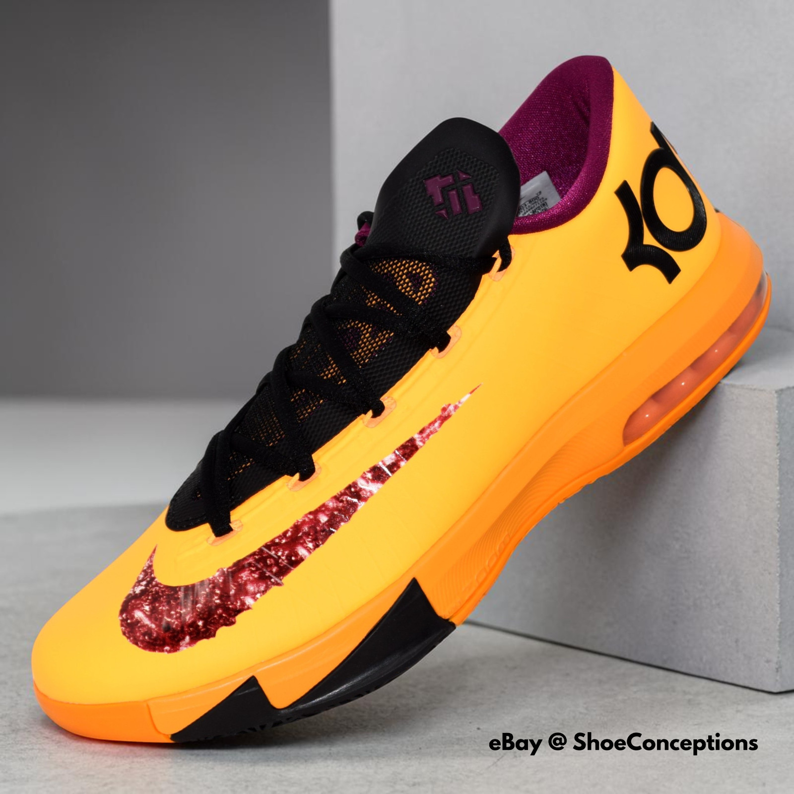 Nike KD 6 Shoes Laser Orange Raspberry Red IB6903-800 Men's Sizes NEW