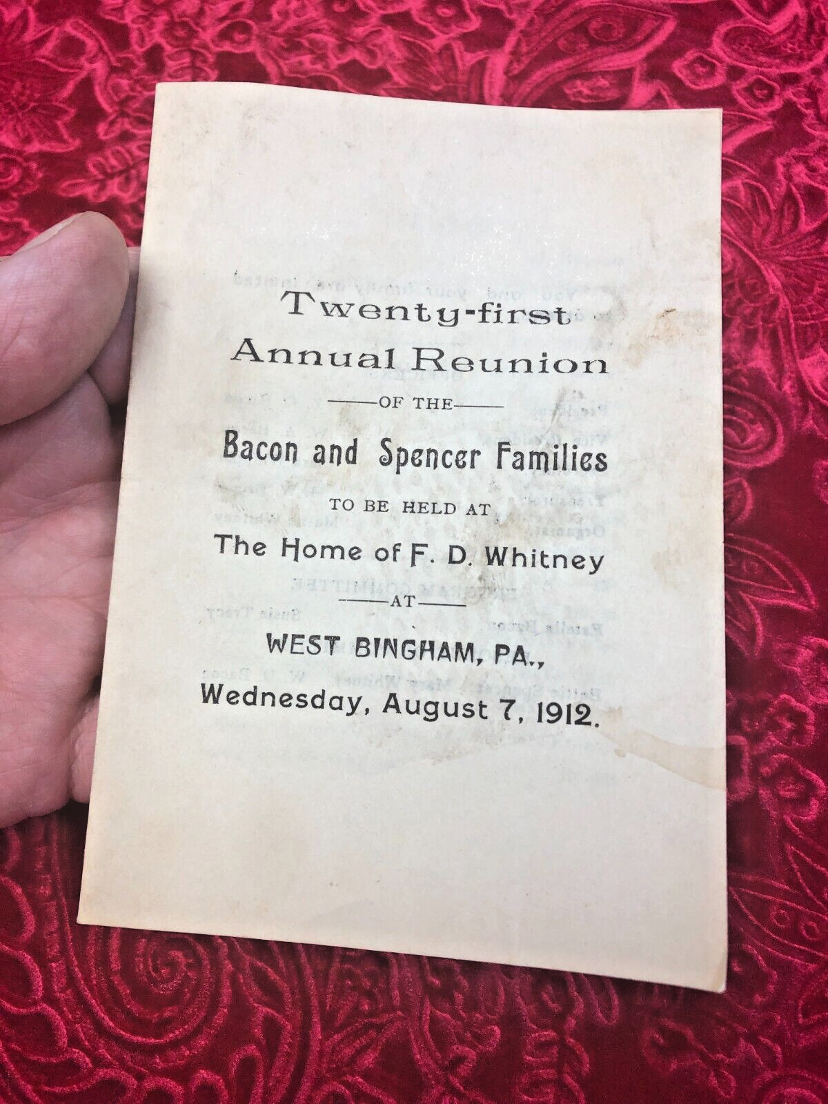 Antique Original 1912 Invitation Antique Original 1912 Invitation