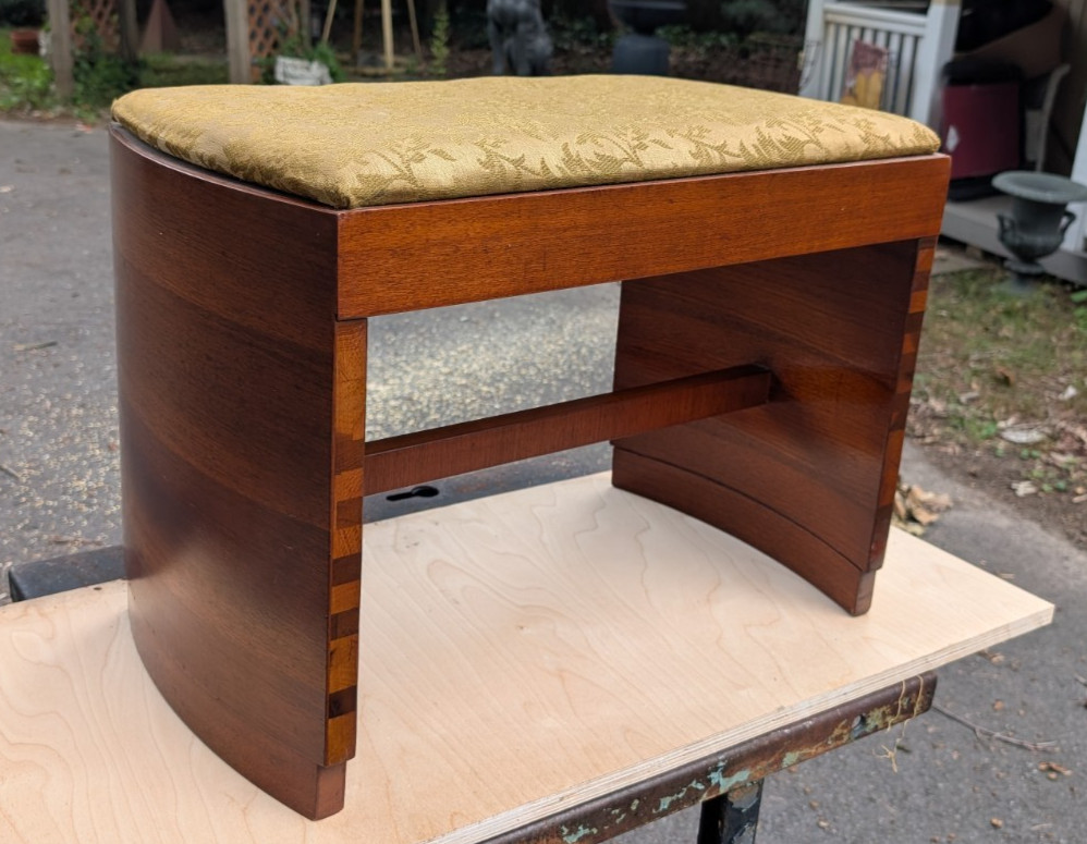 Antique Art Deco Vanity Bench Stool