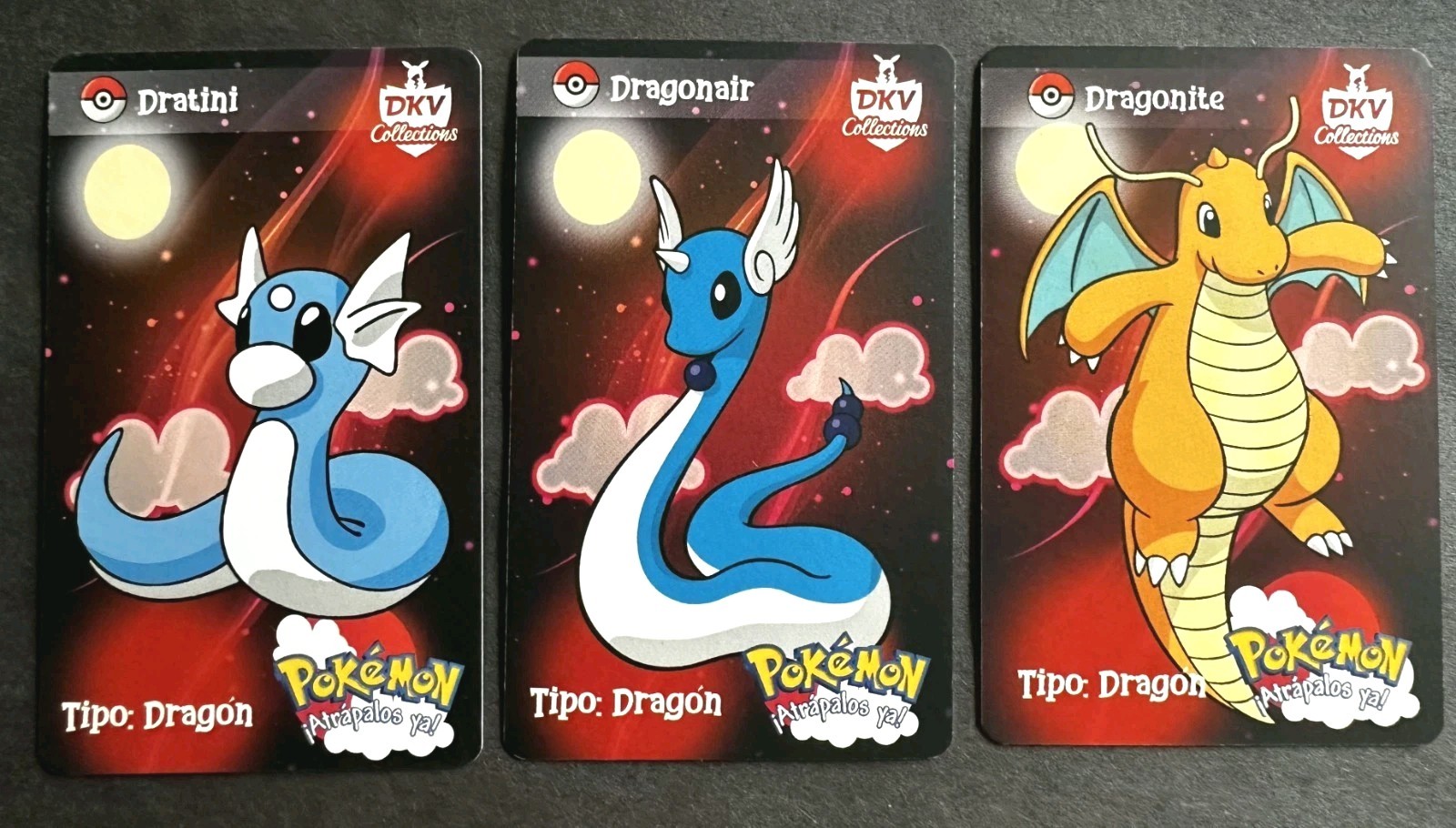 DRATINI X DRAGONAIR X DRAGONITE - POKEMON KANTO DKV COLLECTIONS CCG CARDS