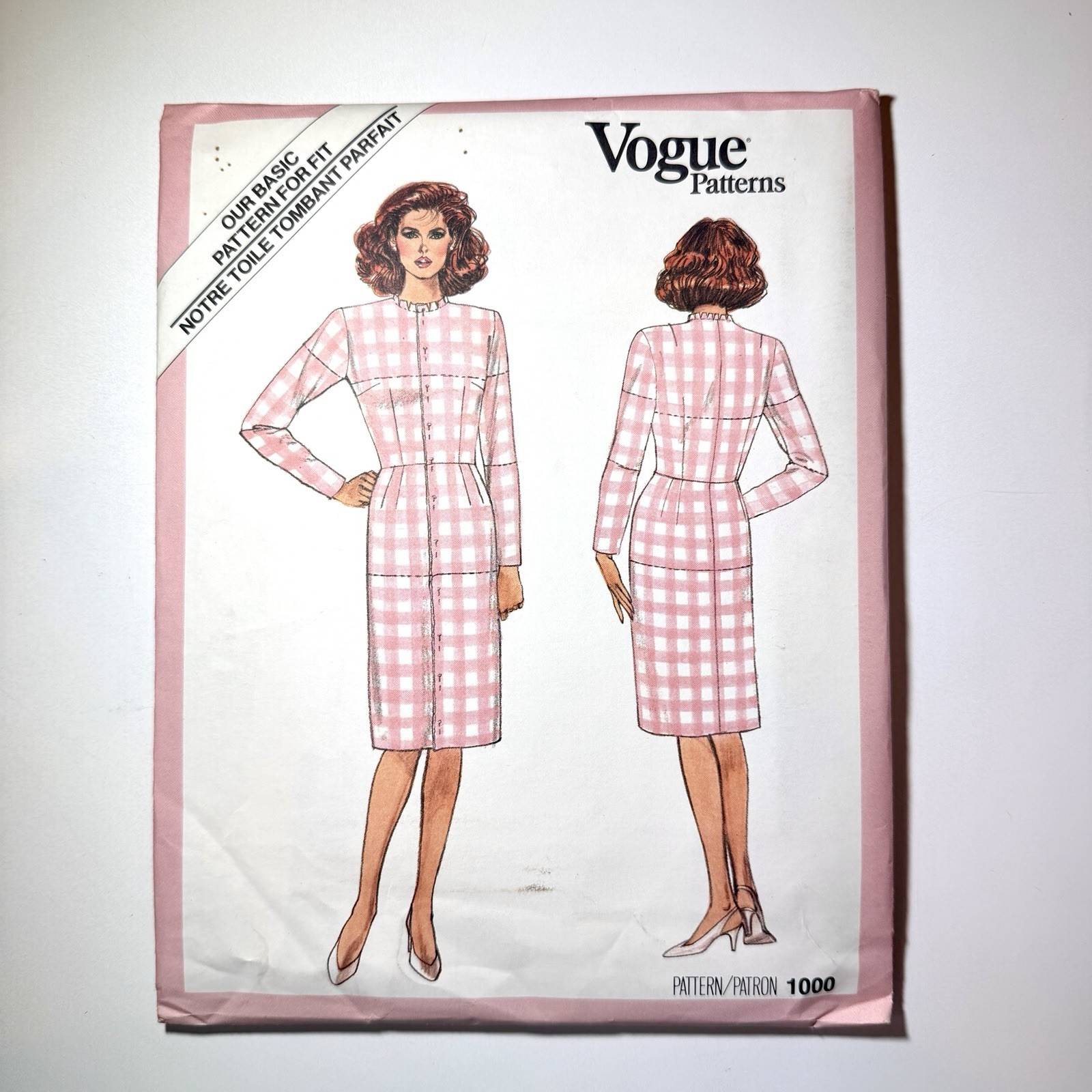 Vtg NEW Vogue 1000 Pattern Misses Sz 20 Fitting Shell Sloper Basic USA UNCUT