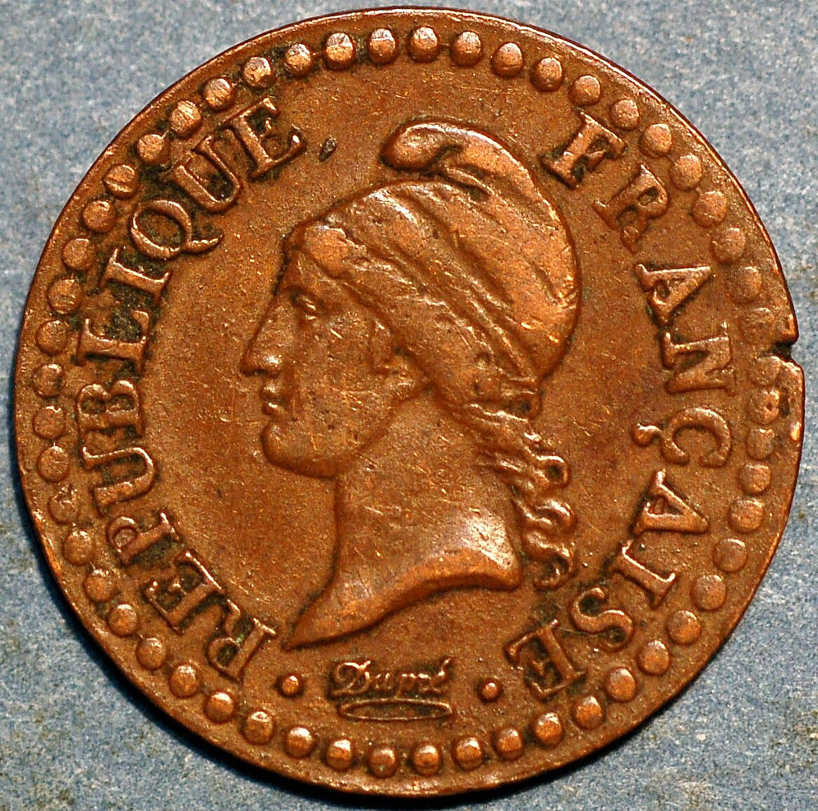 France Republice uncentime Lan 6.A 1797-1798