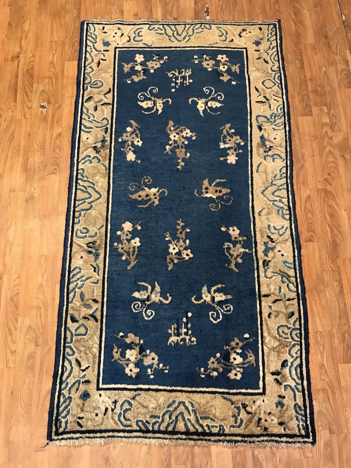 Antique rug state sale Handwoven Blue authentic Chinese Rug 3’x5’8” Circa 1900 Antique rug state sale Handwoven Blue authentic Chinese Rug 3’x5’8” Circa 1900