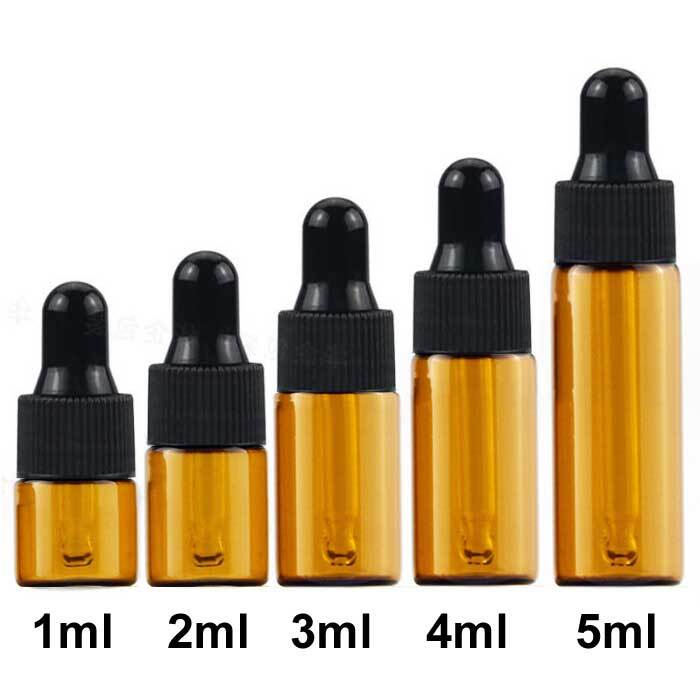 1ml - 5ml Glass Dropper Bottle with Pipette Essential Oil Perfume Drop Container