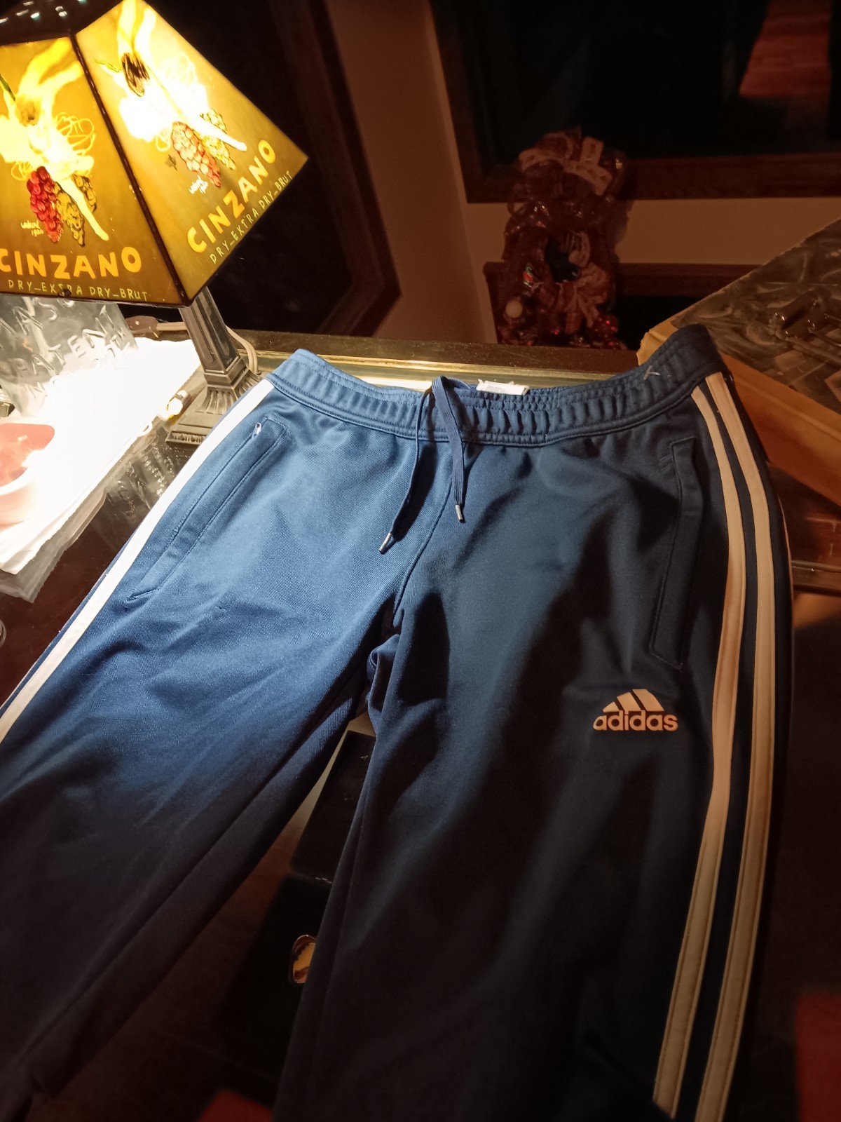 clothing men size Small ADIDAS Joggers dark blue