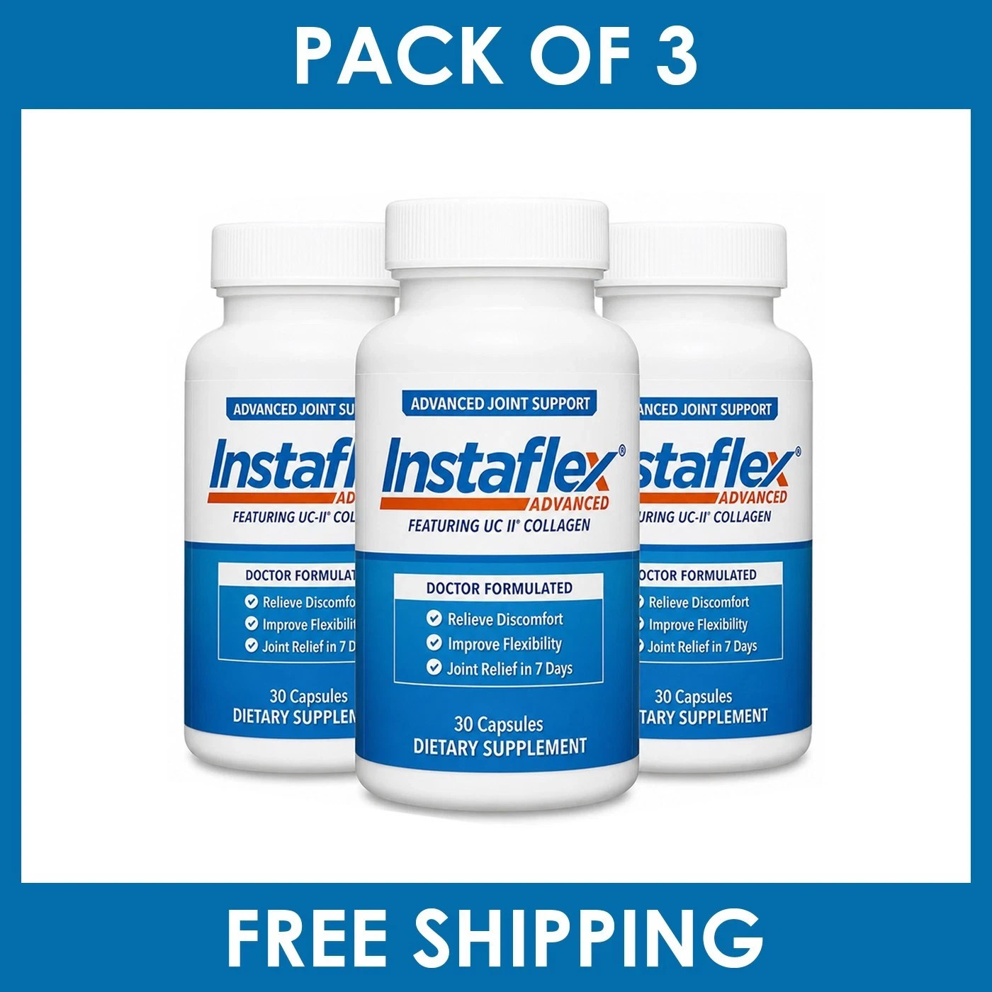 3 Pack - Instaflex Advanced Joint Support Doctor Formulated 90 Capsules - SALE