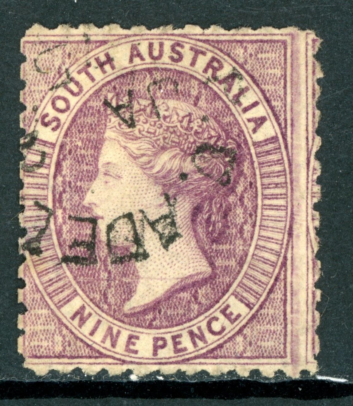 South Australia 1876 QV 9p Gray Lilac Perf 11½ VFU H315 South Australia 1876 QV 9p Gray Lilac Perf 11½ VFU H315