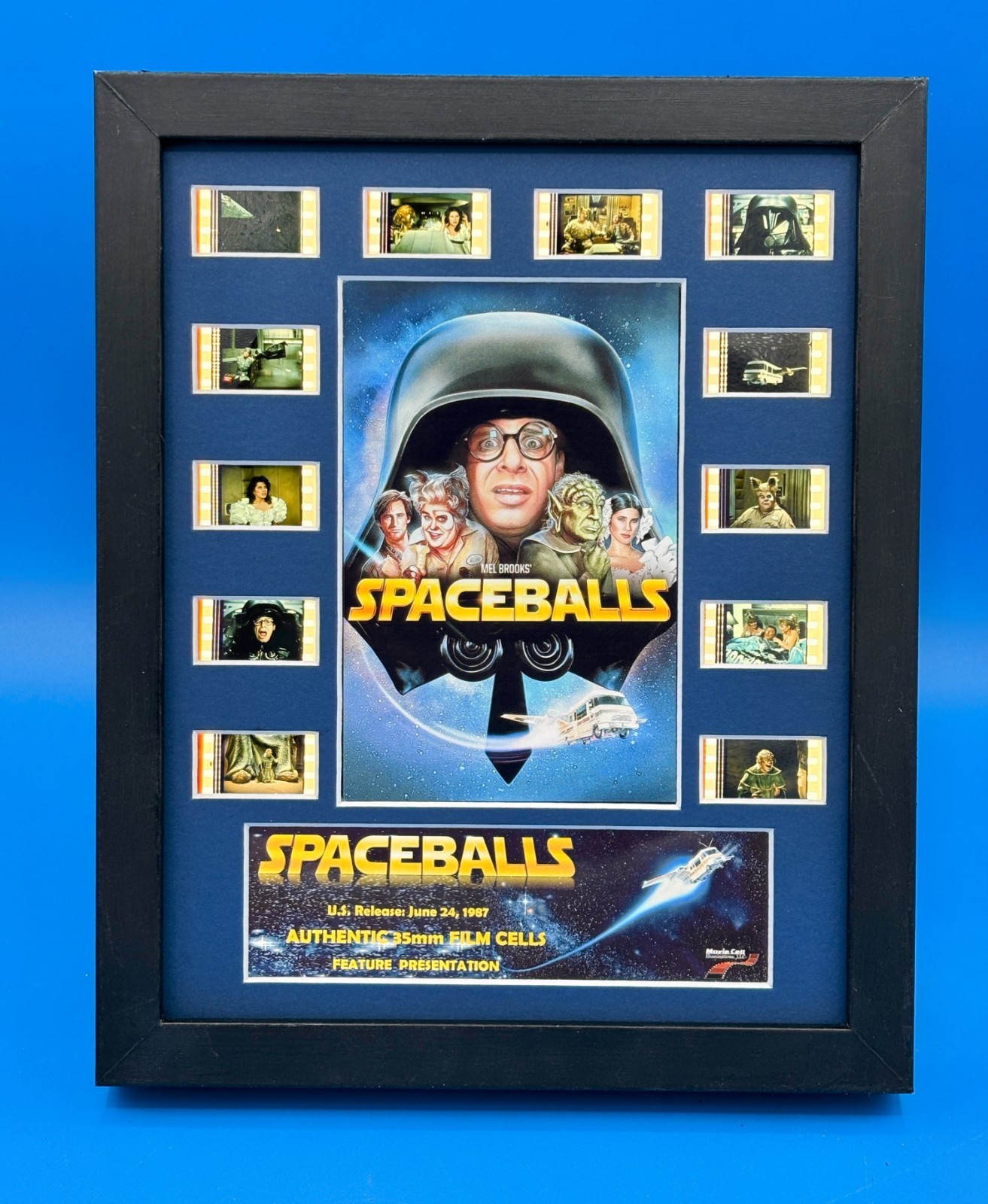1987 SPACEBALLS Mel Brooks 35mm Film Movie Cell Light Display w/ COA  JOHN CANDY