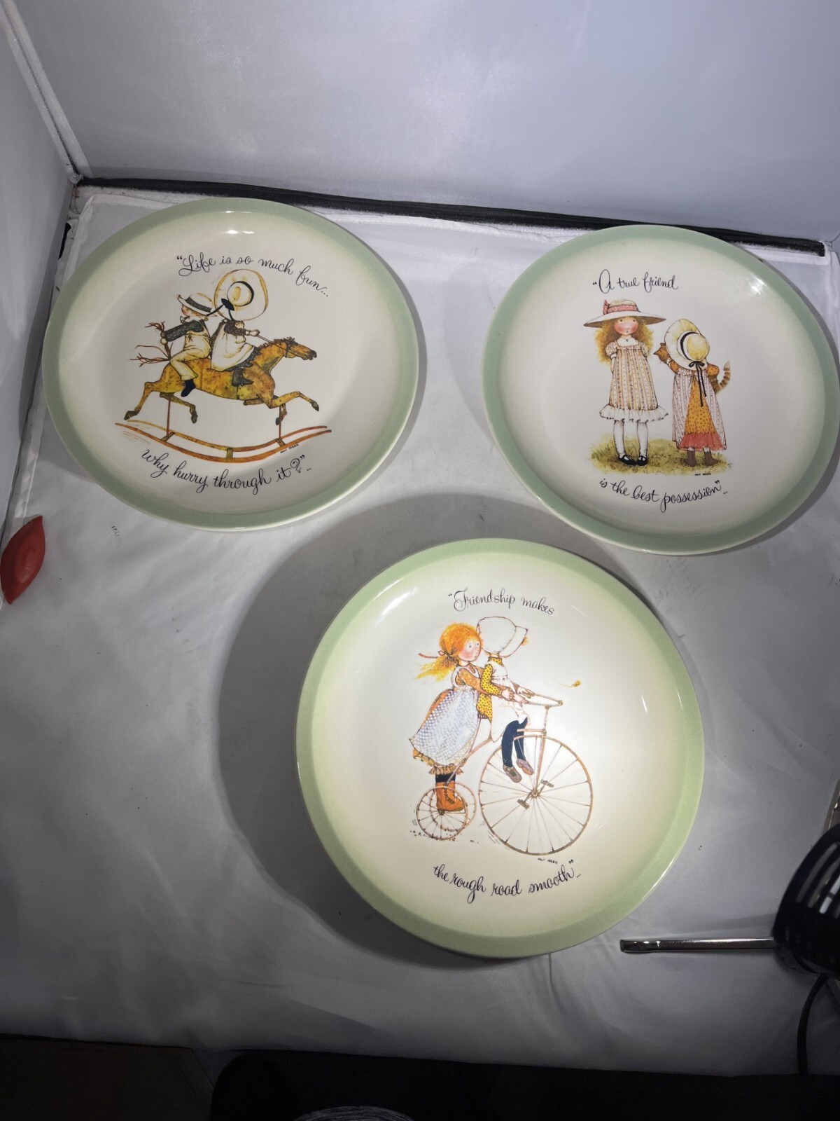 Lot of 3 SUPER CUTE Holly Hobbie Collector Edition Plates Vintage 1972 AC