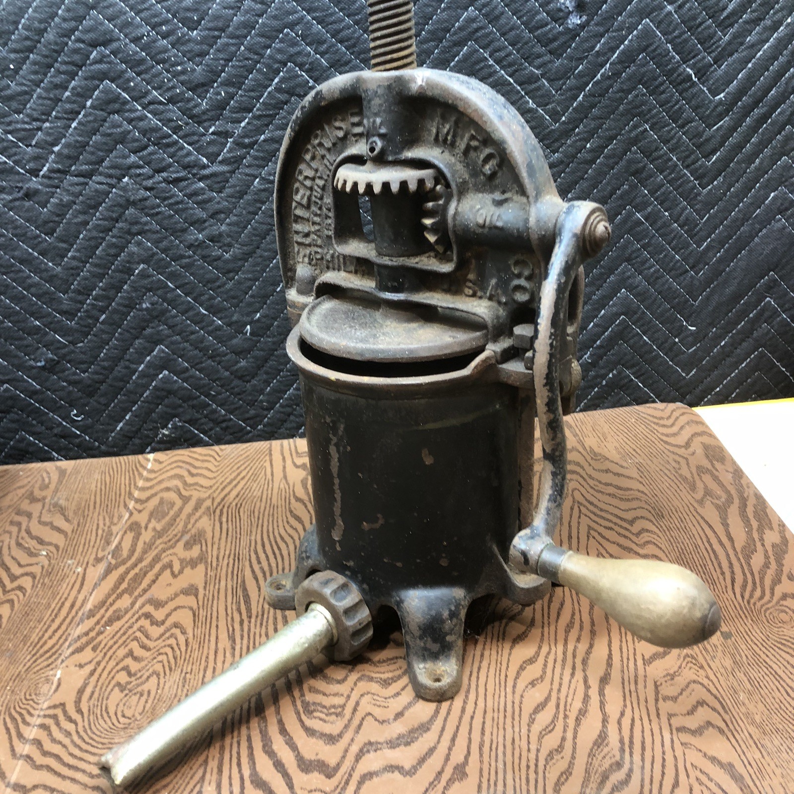 Antique Enterprise 1876 Cast Iron Sausage Stuffer /Fruit/Lard Press