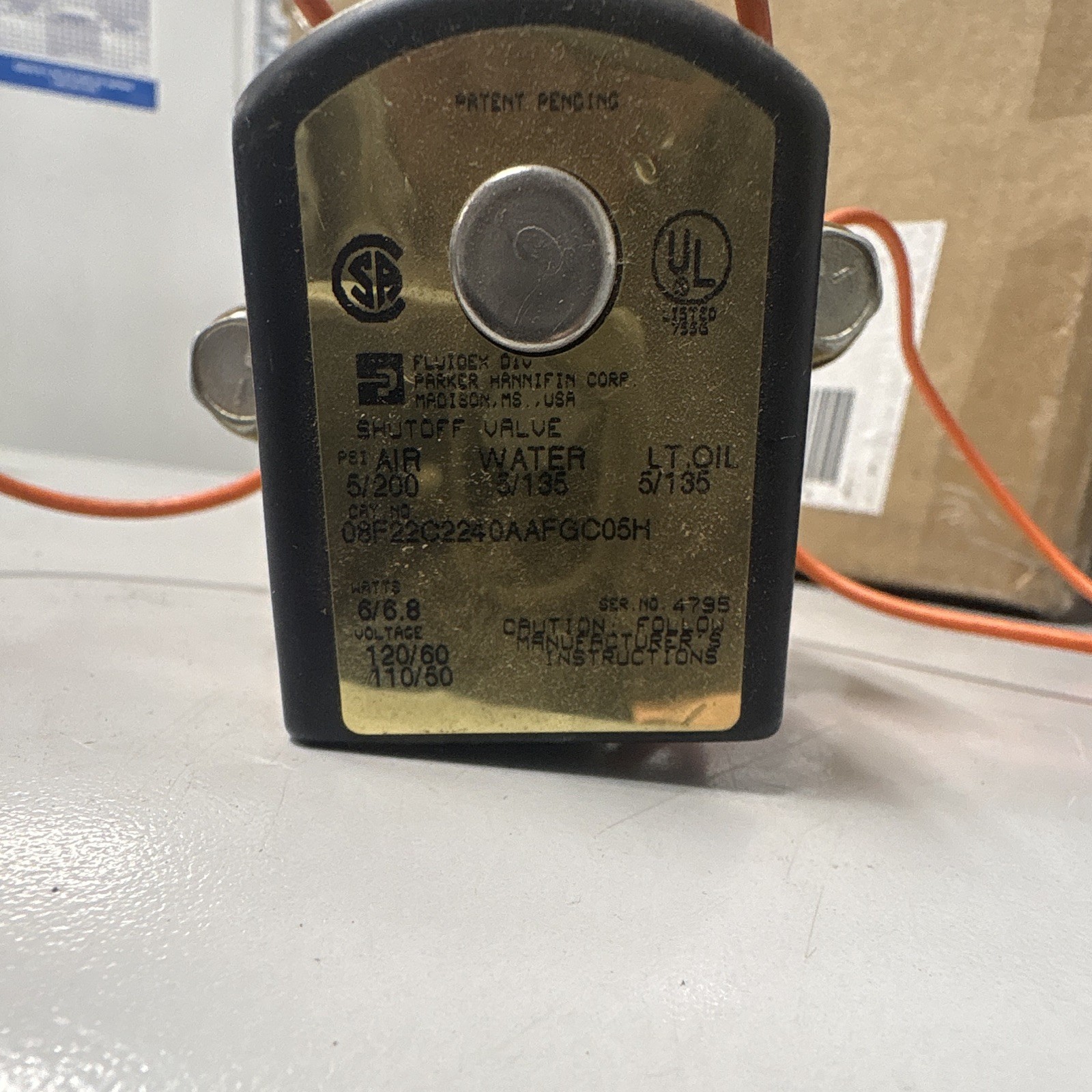 Parker Hannifin Electric Solenoid Valve 2-Way/2-Position 08F22C2Z2240AAFGC05H Parker Hannifin Electric Solenoid Valve 2-Way/2-Position 08F22C2Z2240AAFGC05H