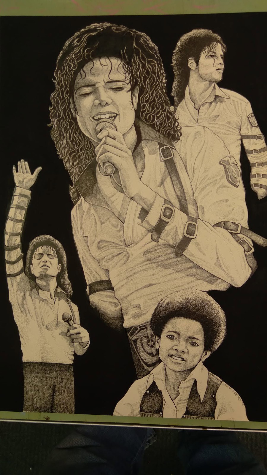 Michael Jackson tribute pen and ink drawing original
