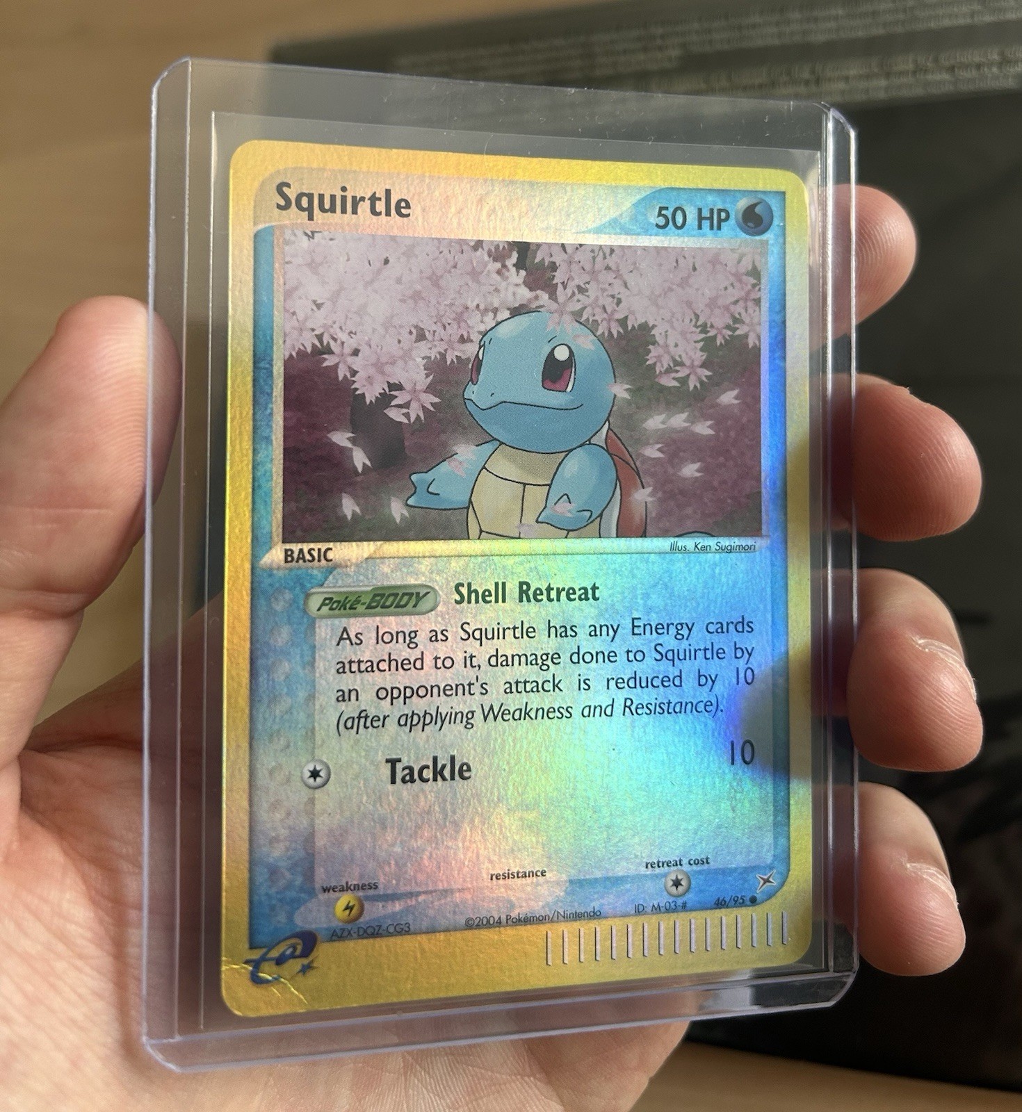 Nintendo Pokemon Squirtle Reverse Holo 46/95 50 HP English 2004 Nintendo Pokemon Squirtle Reverse Holo 46/95 50 HP English 2004