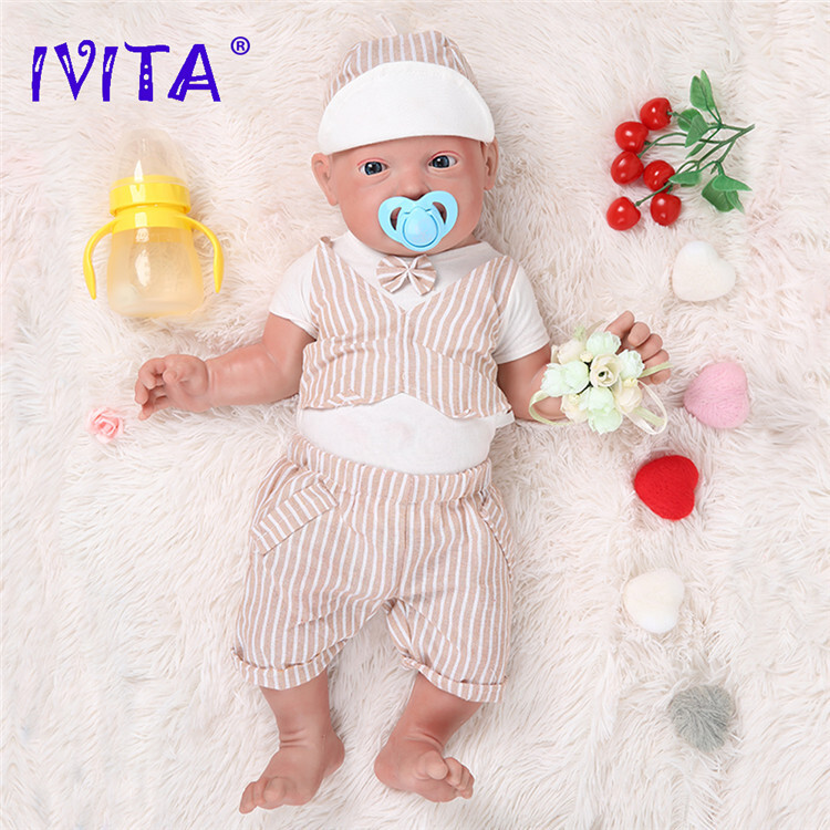 IVITA 23\'\' Big Reborn BOY Full Body Silicone Doll Adorable Smile Baby Infant IVITA 23\'\' Big Reborn BOY Full Body Silicone Doll Adorable Smile Baby Infant