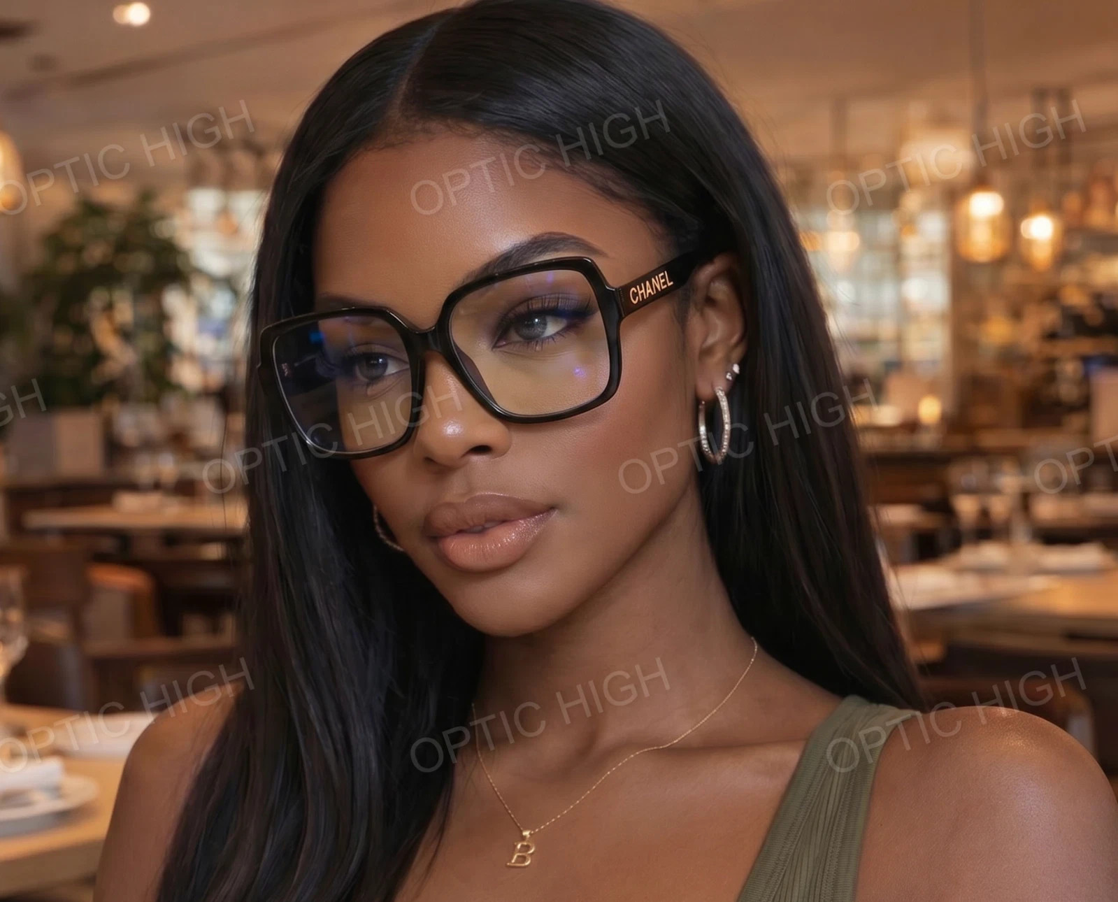 Brand New Chanel 5408 Women's Transparent Black Acetate Eyeglasses