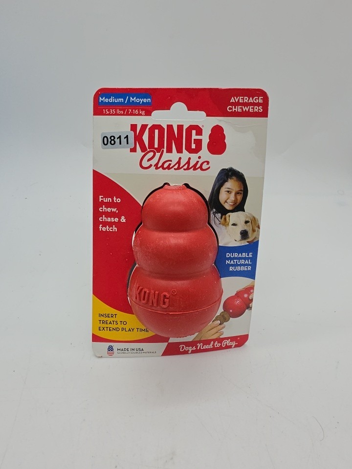 KONG Classic Dog Rubber Chew Toy Medium Size Red Fetch Chew Health INSERT TREAT KONG Classic Dog Rubber Chew Toy Medium Size Red Fetch Chew Health INSERT TREAT