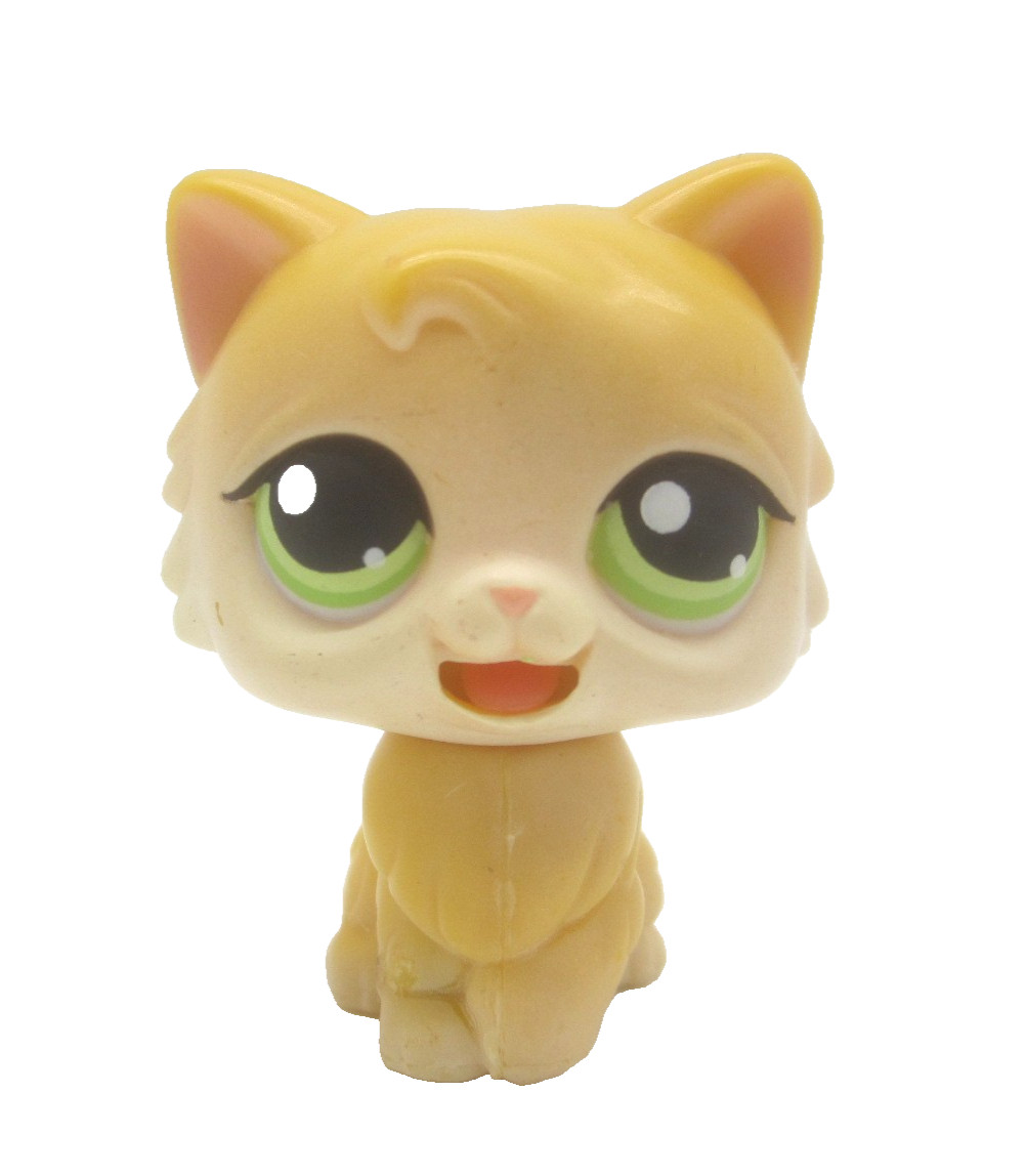 Authentic Littlest Pet Shop LPS 1st Gen Yellow Cat With Moving Tongue, 2005 Authentic Littlest Pet Shop LPS 1st Gen Yellow Cat With Moving Tongue, 2005