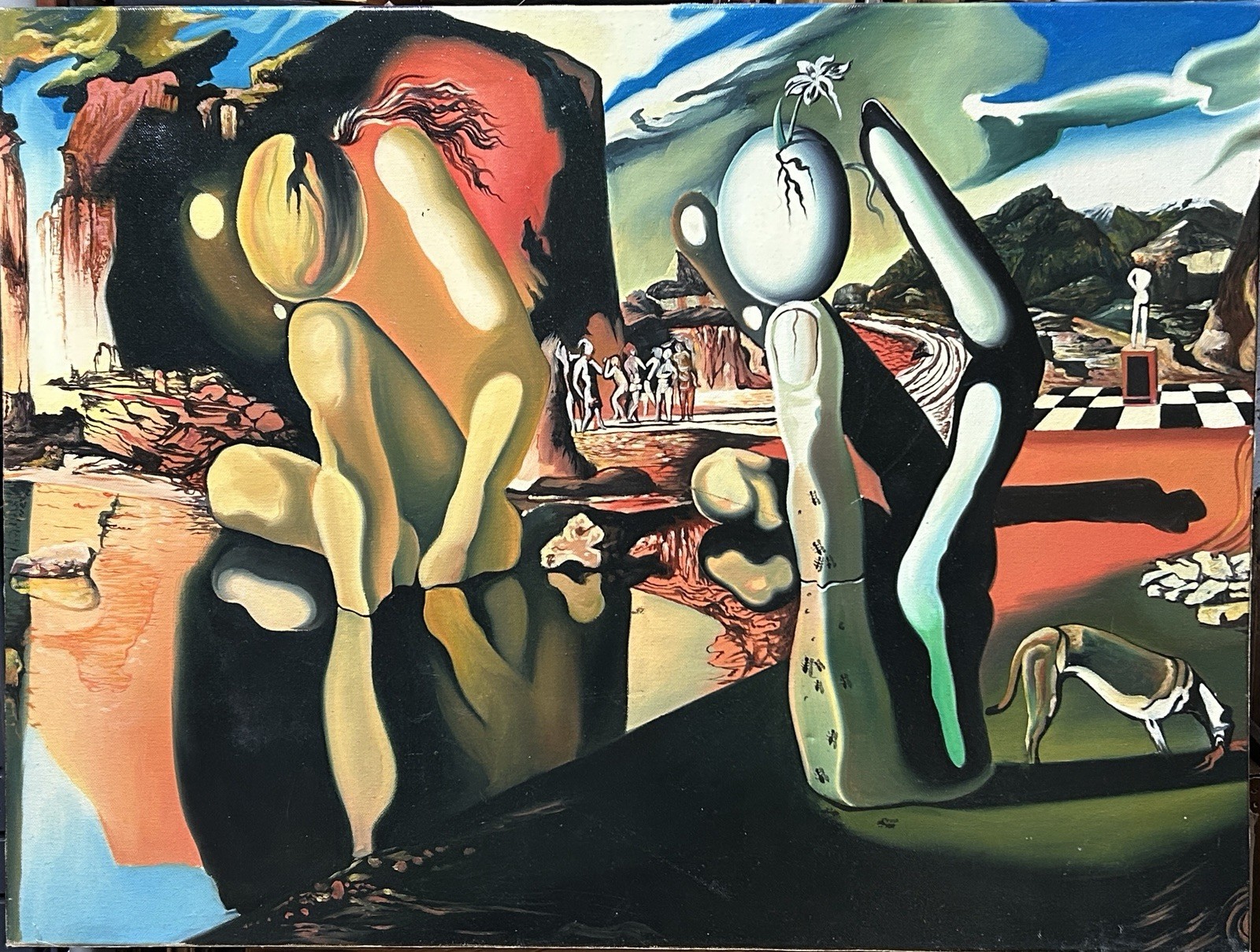 Vintage Oil Painting, Surrealism, Modernism, Landscape, Extraordinary, Hand Made