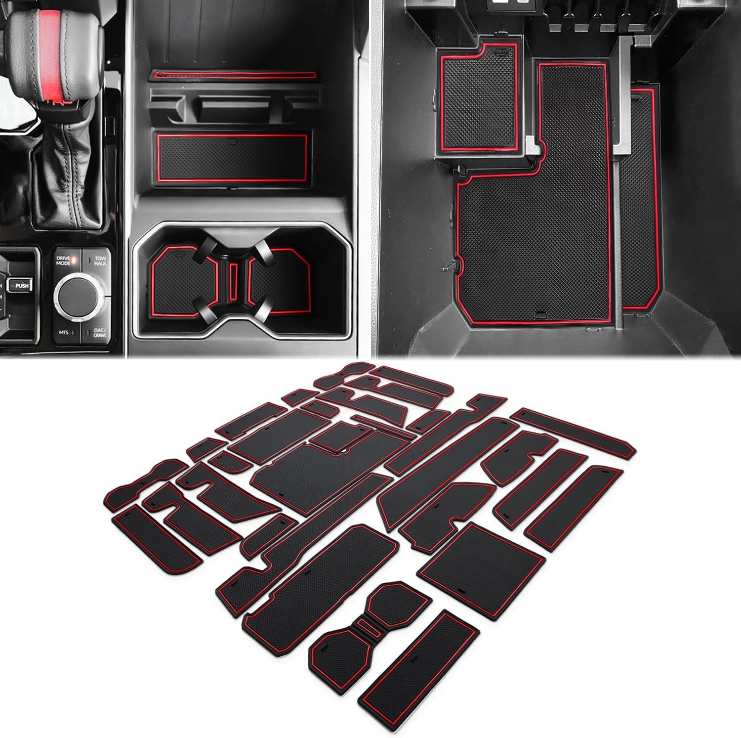 Cup Holder Insert Liners for Toyota Tundra 2022-2026 Custom Non-Slip Mats