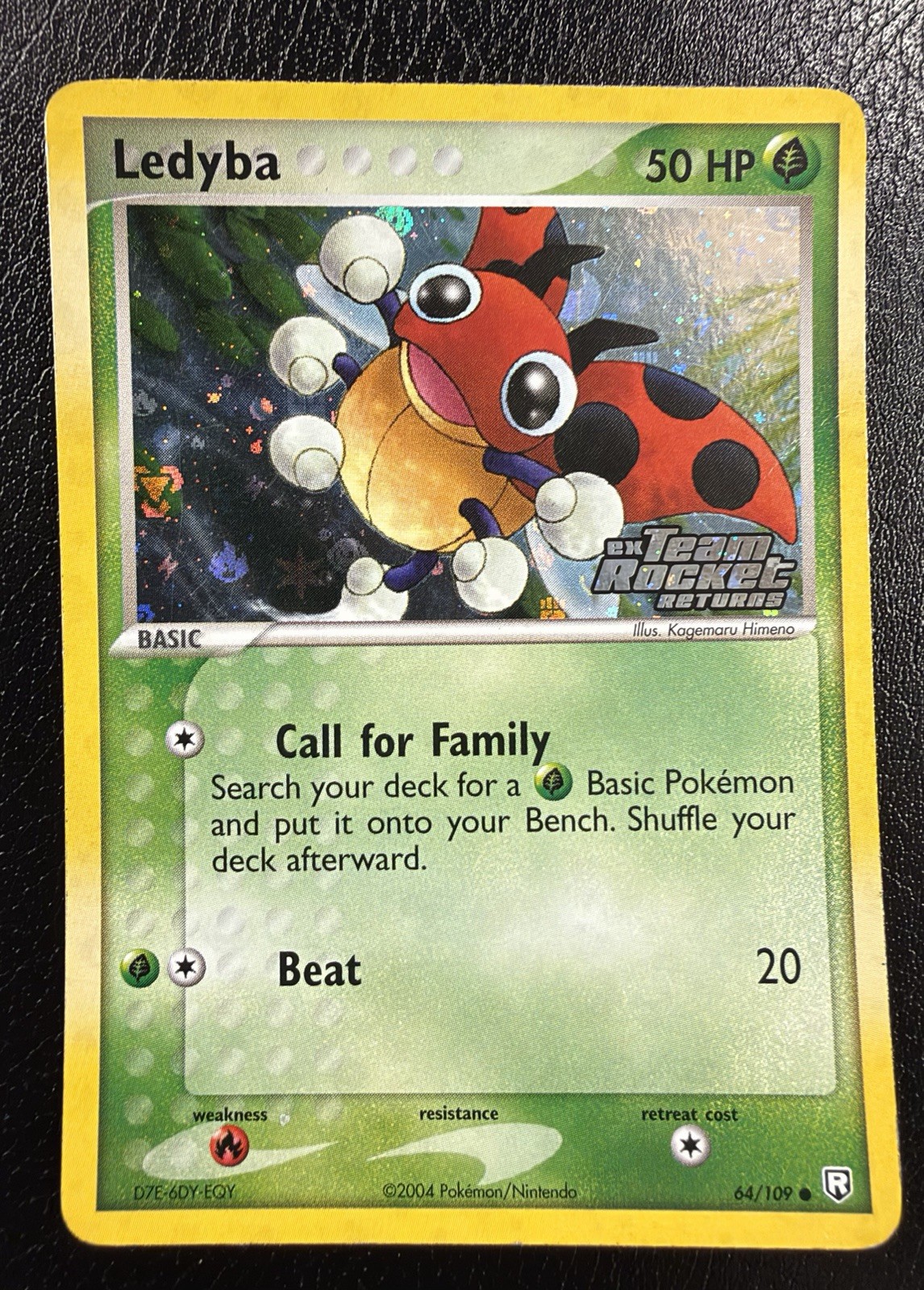 Ledyba 64/109 Ex Team Rocket Returns Reverse Holo Stamped HP/DMG Ledyba 64/109 Ex Team Rocket Returns Reverse Holo Stamped HP/DMG