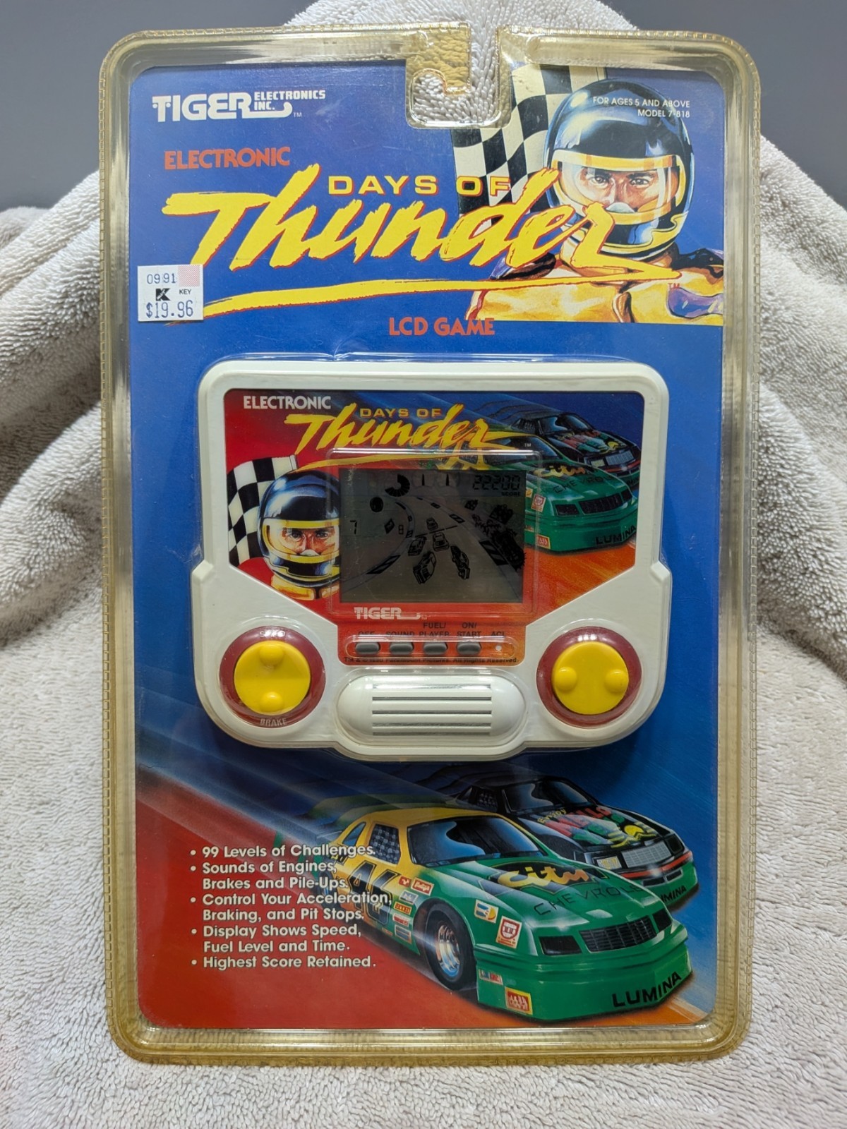 Vintage 1990 Tiger Days Of  Thunder Handheld Electronic LCD Game - Factory Seal
