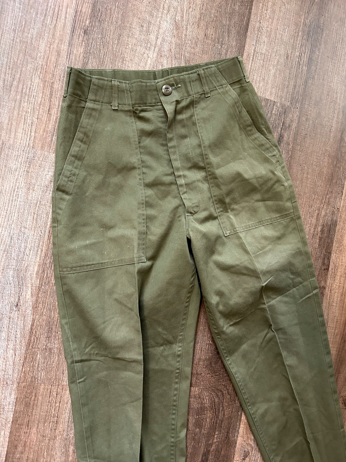Glenn Berry OG 107 507 green cotton sateen 8405 00 610 2597 pants 27 x 31