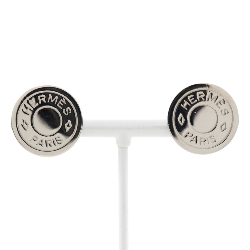 HERMES Serie Earring BIJOUTERIE FANTAISIE metallic 4.8g Women