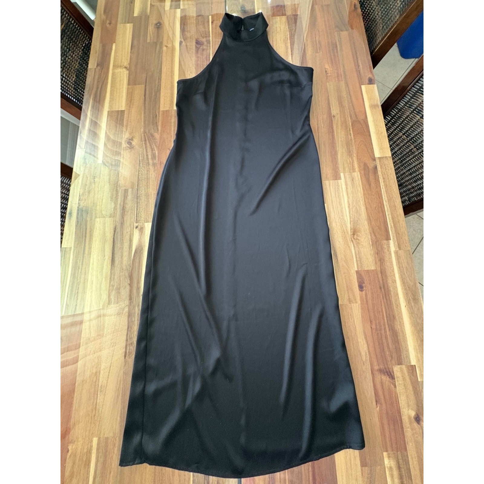 NWT Metrostyle Black Mock Neck Sleeveless Maxi Dress Size 12