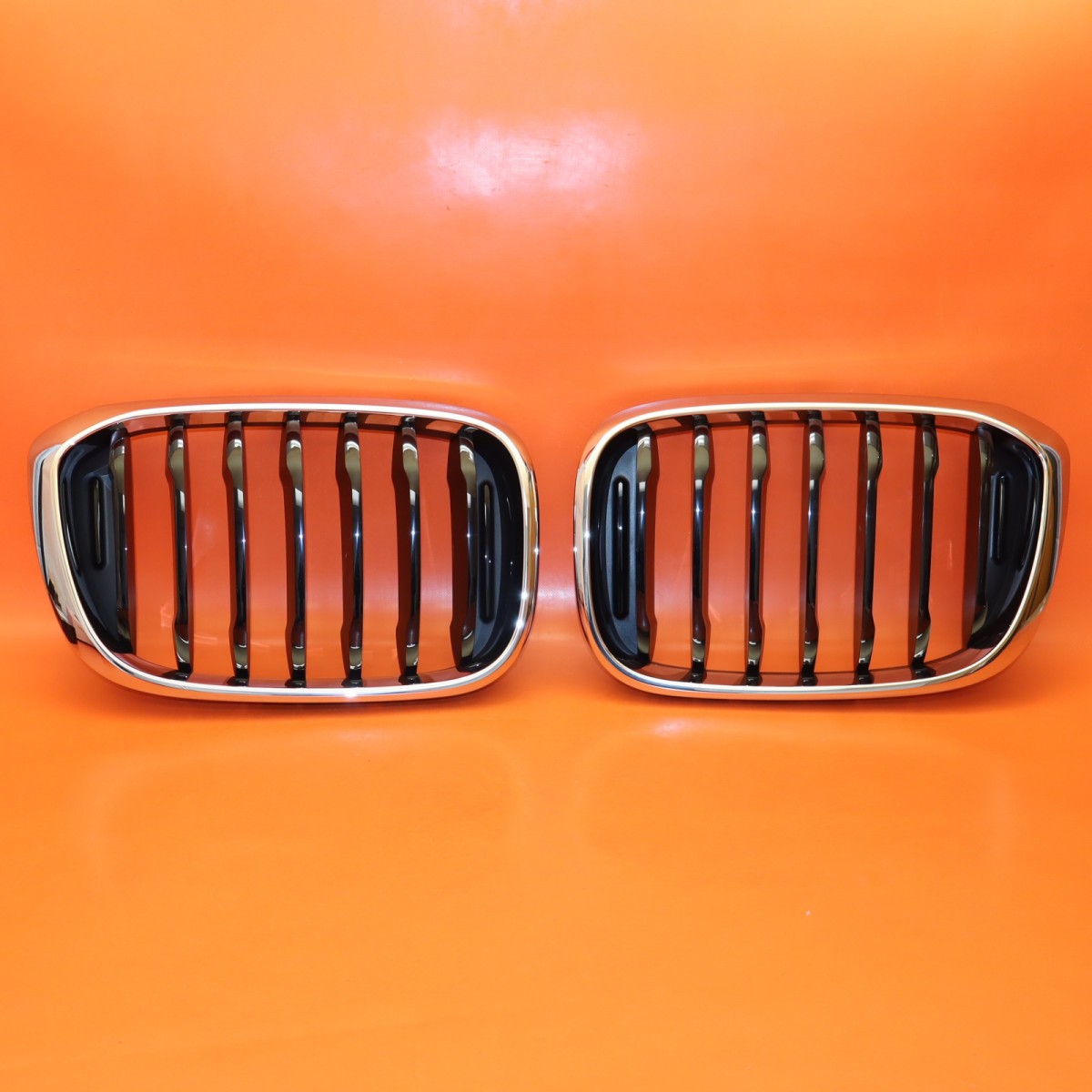 BMW X3 X4 GRILLE LEFT RIGHT 2018 2019 2020 2021 5113 7440854 CHROME BLACK OEM