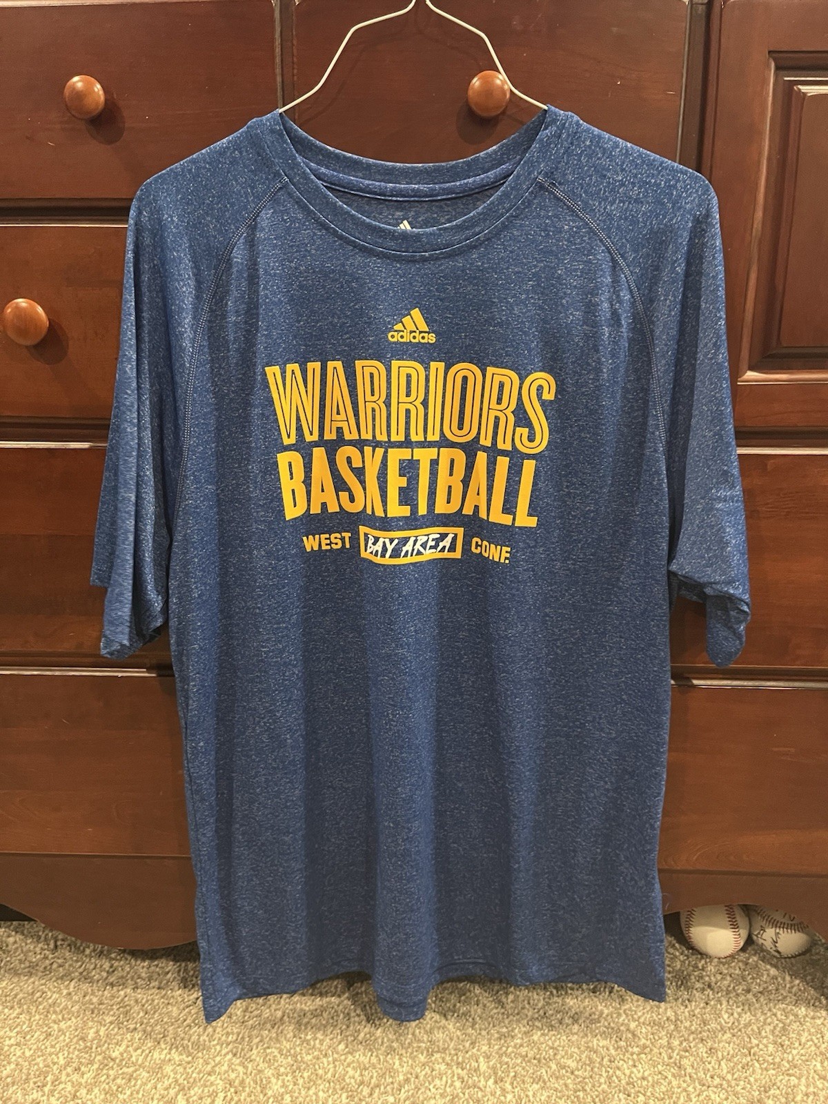 adidas NBA Golden State Warriors Basketball Climalite Shirt Men’s Size L adidas NBA Golden State Warriors Basketball Climalite Shirt Men’s Size L