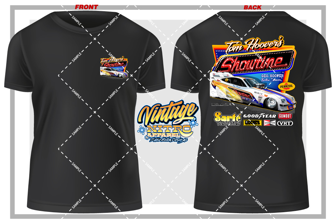 Tom Hoover's Showtime Monza Funny Car Vintage style T-Shirt (364) T-Shirt Tom Hoover's Showtime Monza Funny Car Vintage style T-Shirt (364) T-Shirt
