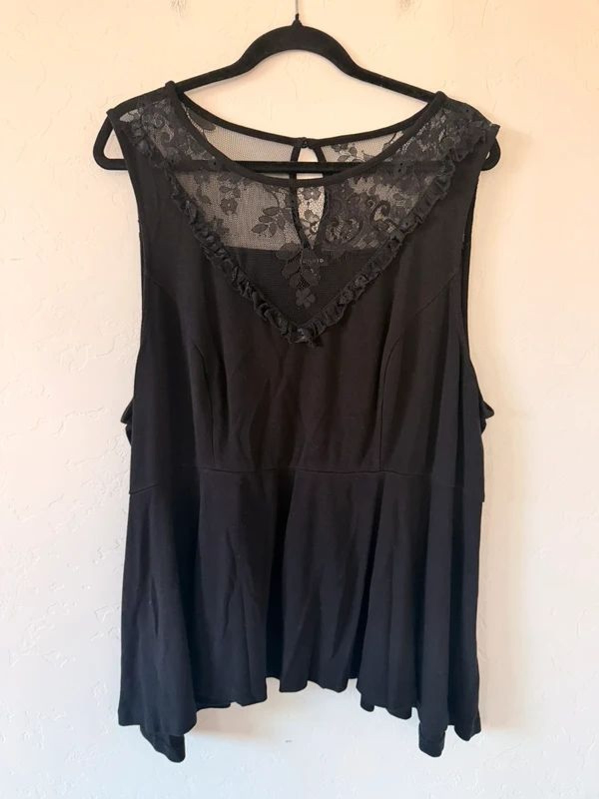 Torrid Black Lace Blouse Size 3XL