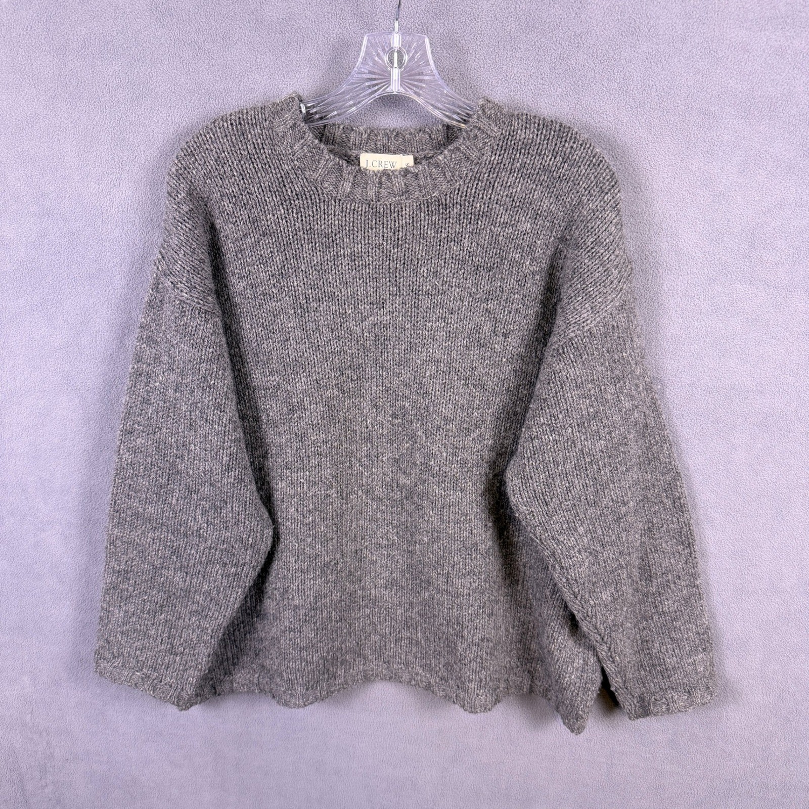 VTG J.Crew Wool Sweater Mens Small Gray Shetland Crewneck Pullover
