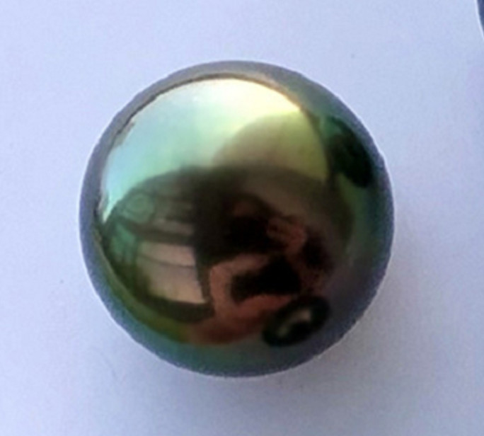 Huge 14mm Natural South Sea Genuine green Round Loose Pearl UnDrilled 985