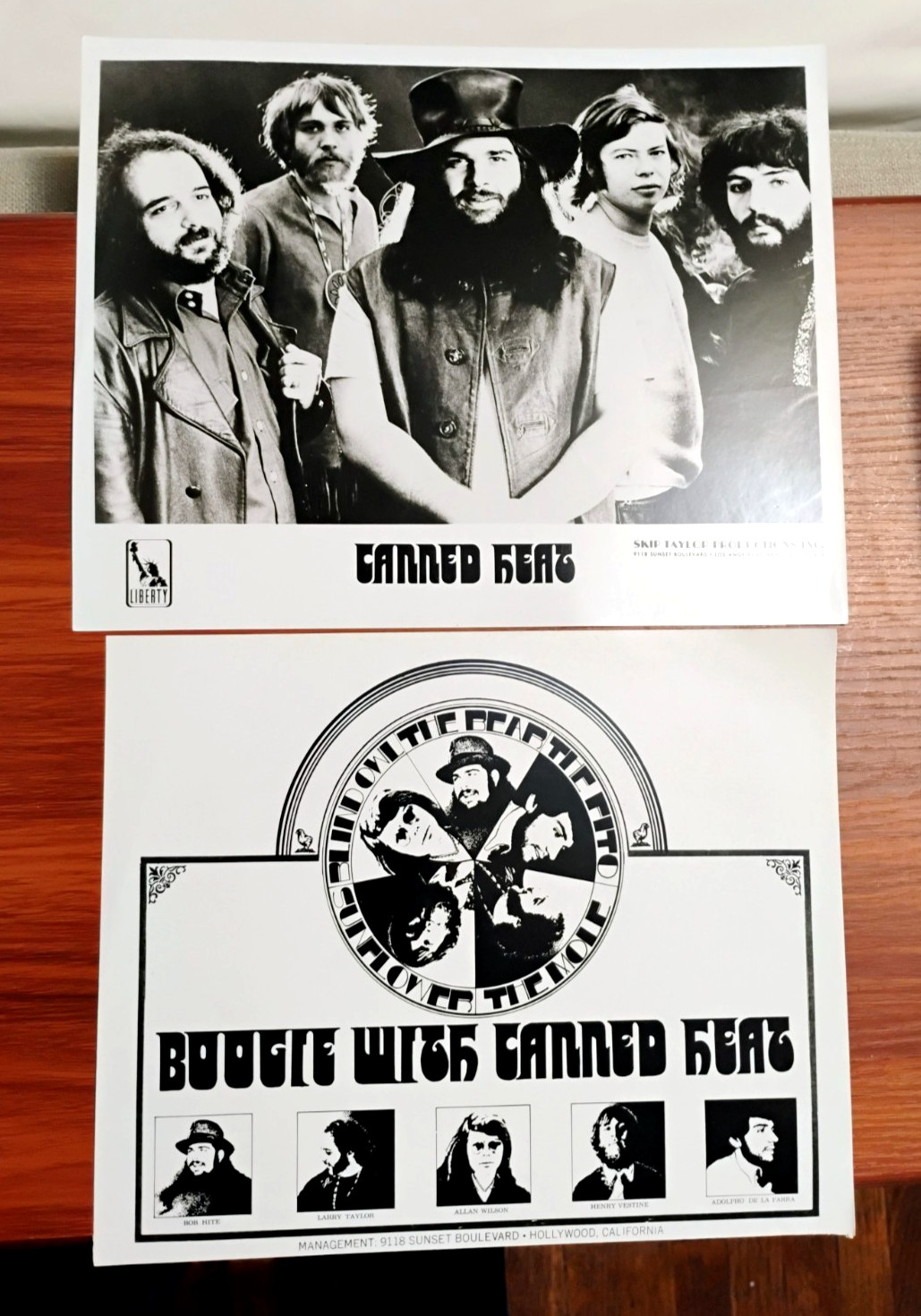 TWO RARE VTG. Original 1968 Boogie With CANNED HEAT promo publicity press photos