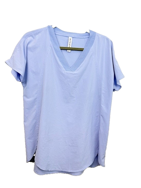 Athleta Zephyr V-Neck Short Sleeve Top Periwinkle Size Small