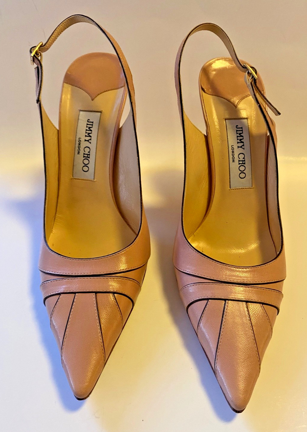Jimmy Choo Pink Slingback Pointed Toe Heels  Y2K Vintage EU 40/US 10